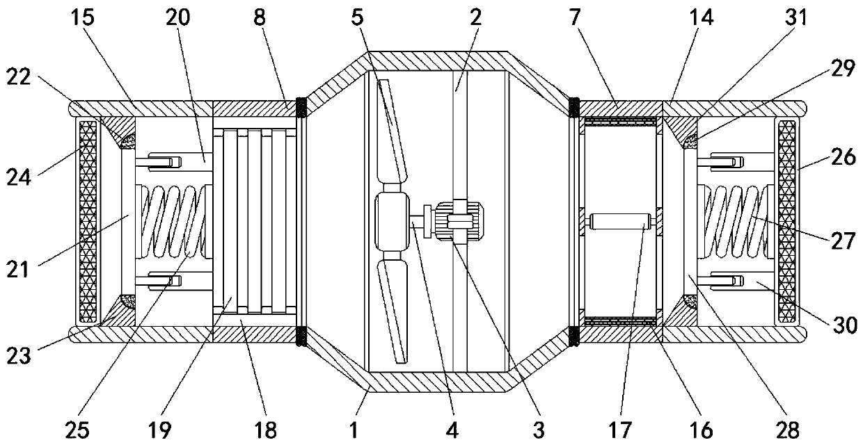 Ventilation device convenient to dismount, mount and maintain and used for poultry farm