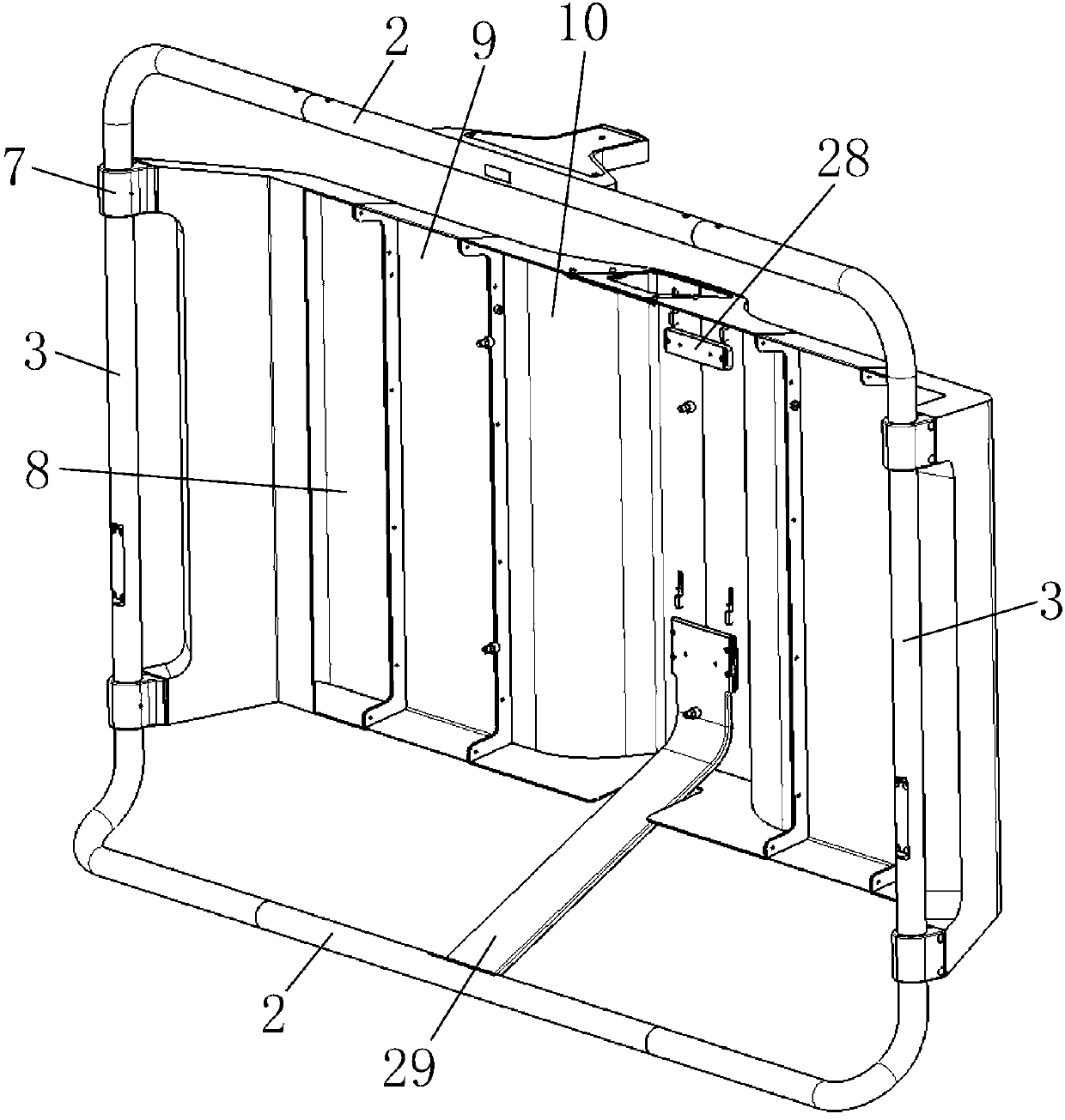 Hanger opening structure of multiple medical displayers