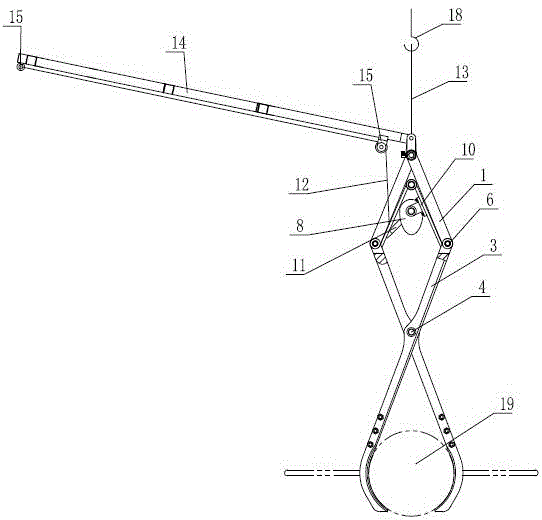 Self-clamping lifting device for underwater rotating body