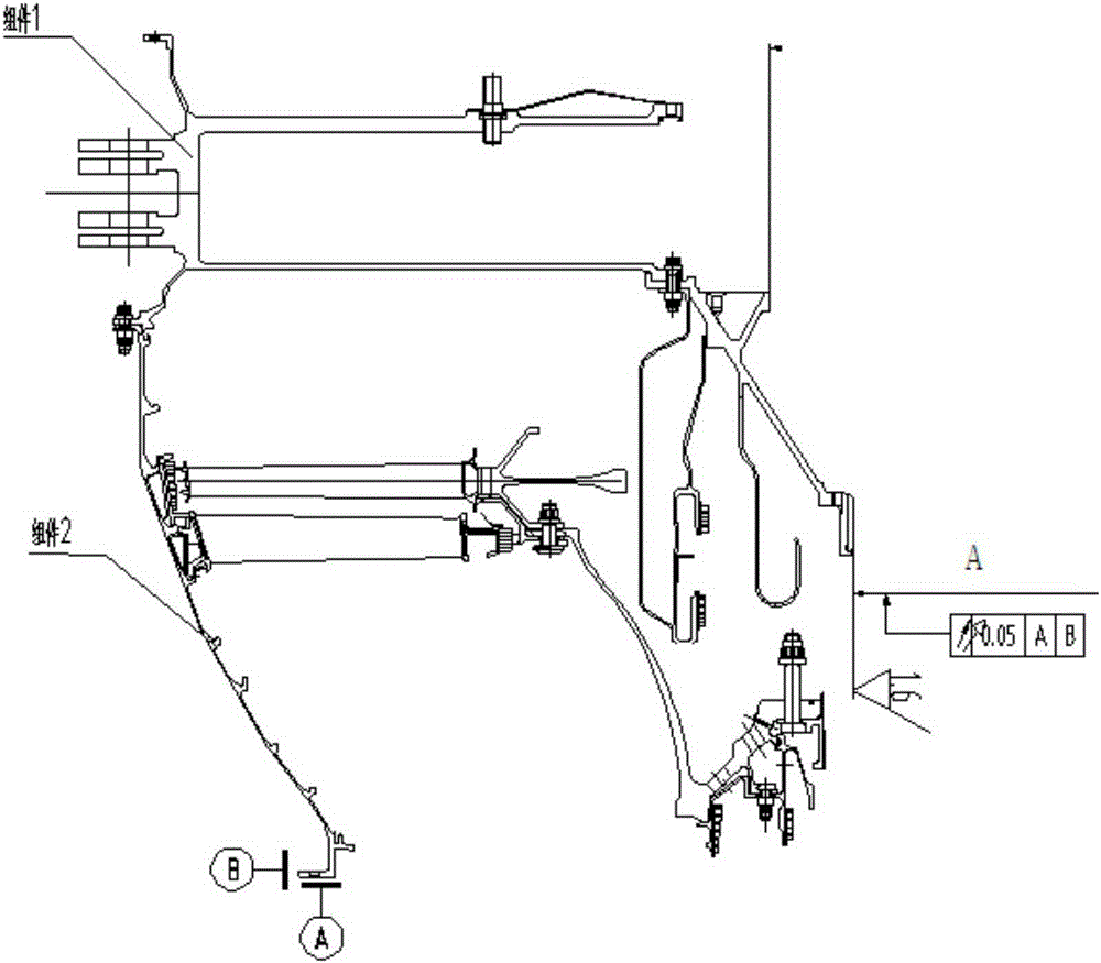 Method for machining narrow-space large-overhanging casing part and clamp