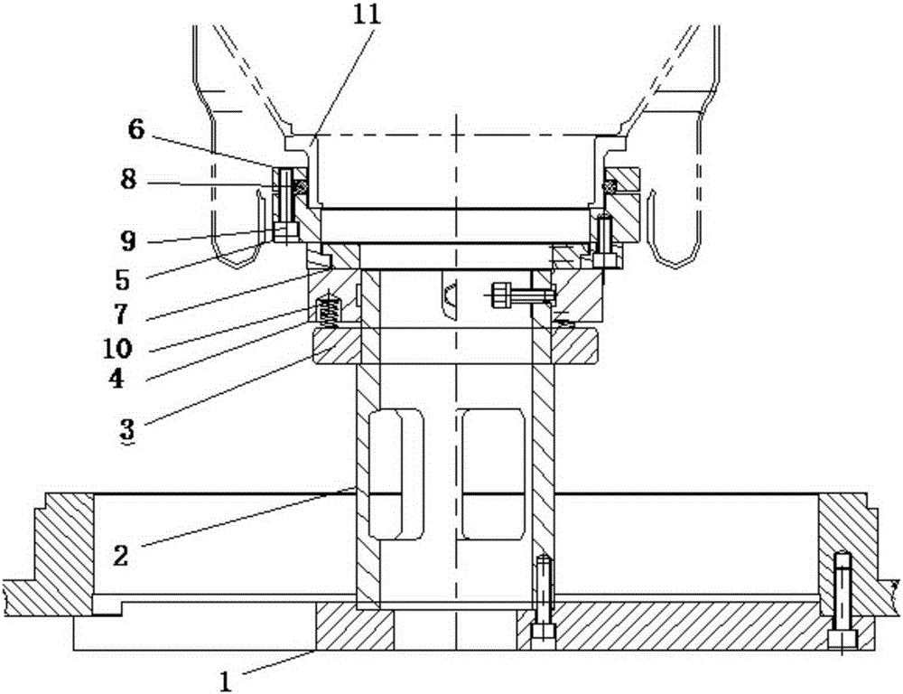 Method for machining narrow-space large-overhanging casing part and clamp