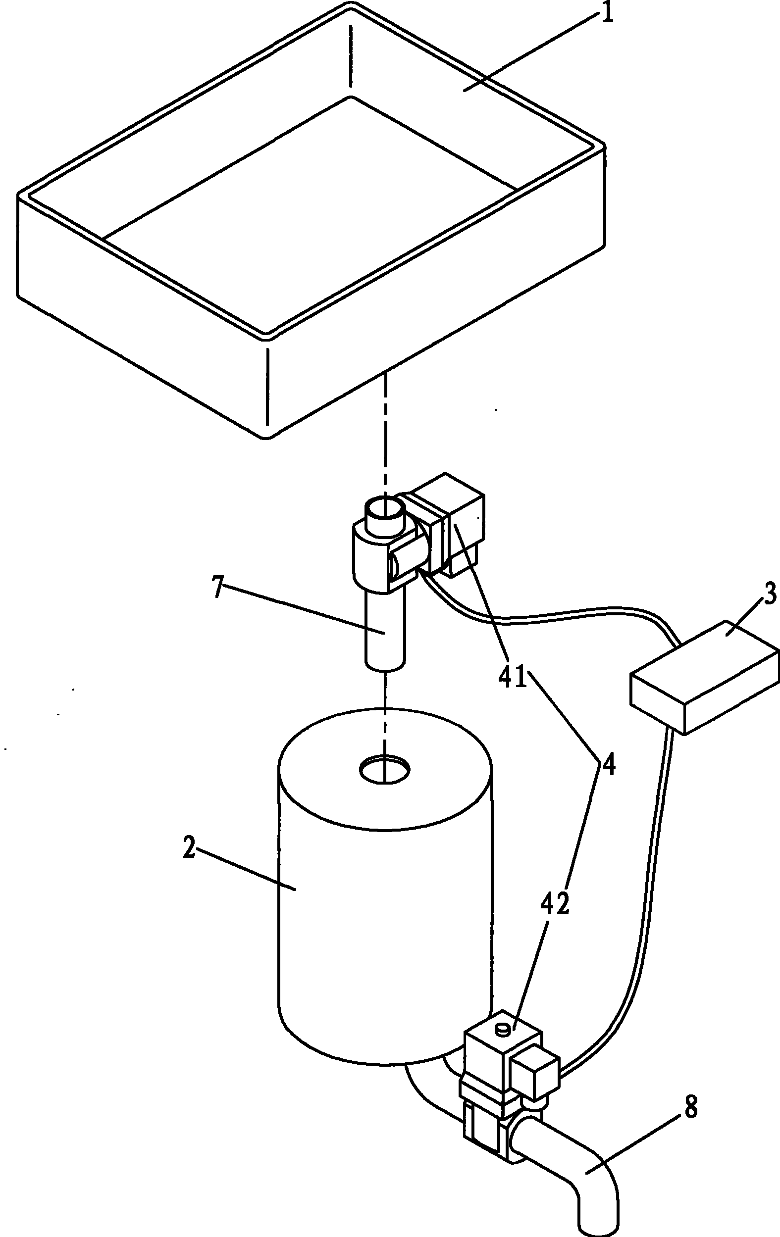 Liquid material feeding device and method for cooking device