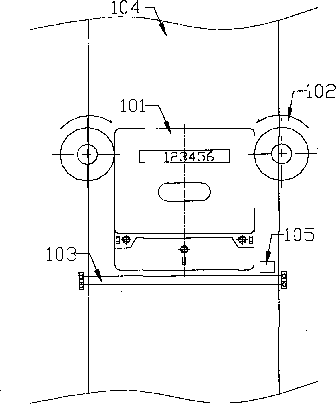 Installation system of electric energy meter seal