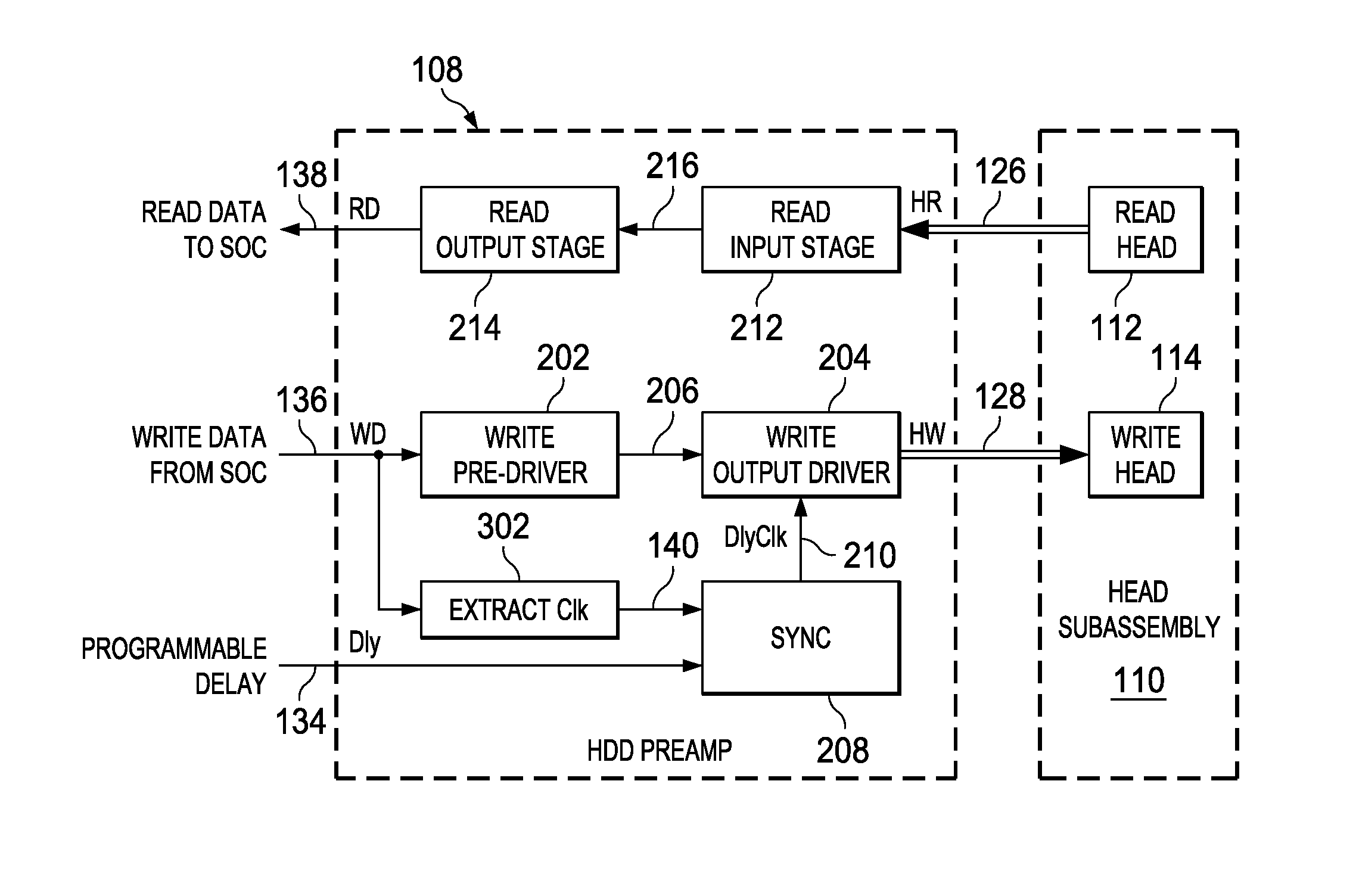 Preamplifier and method for synchronization with bit patterned media