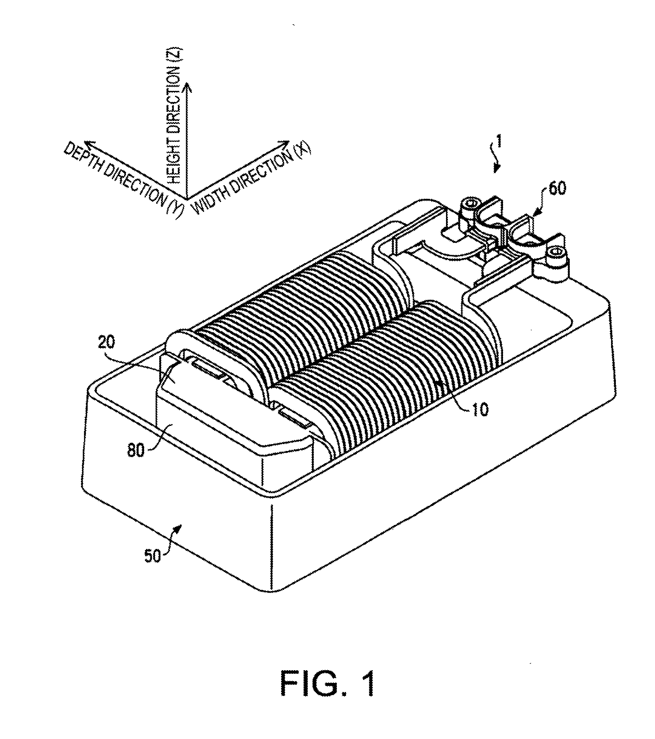 Core fixing member and coil device
