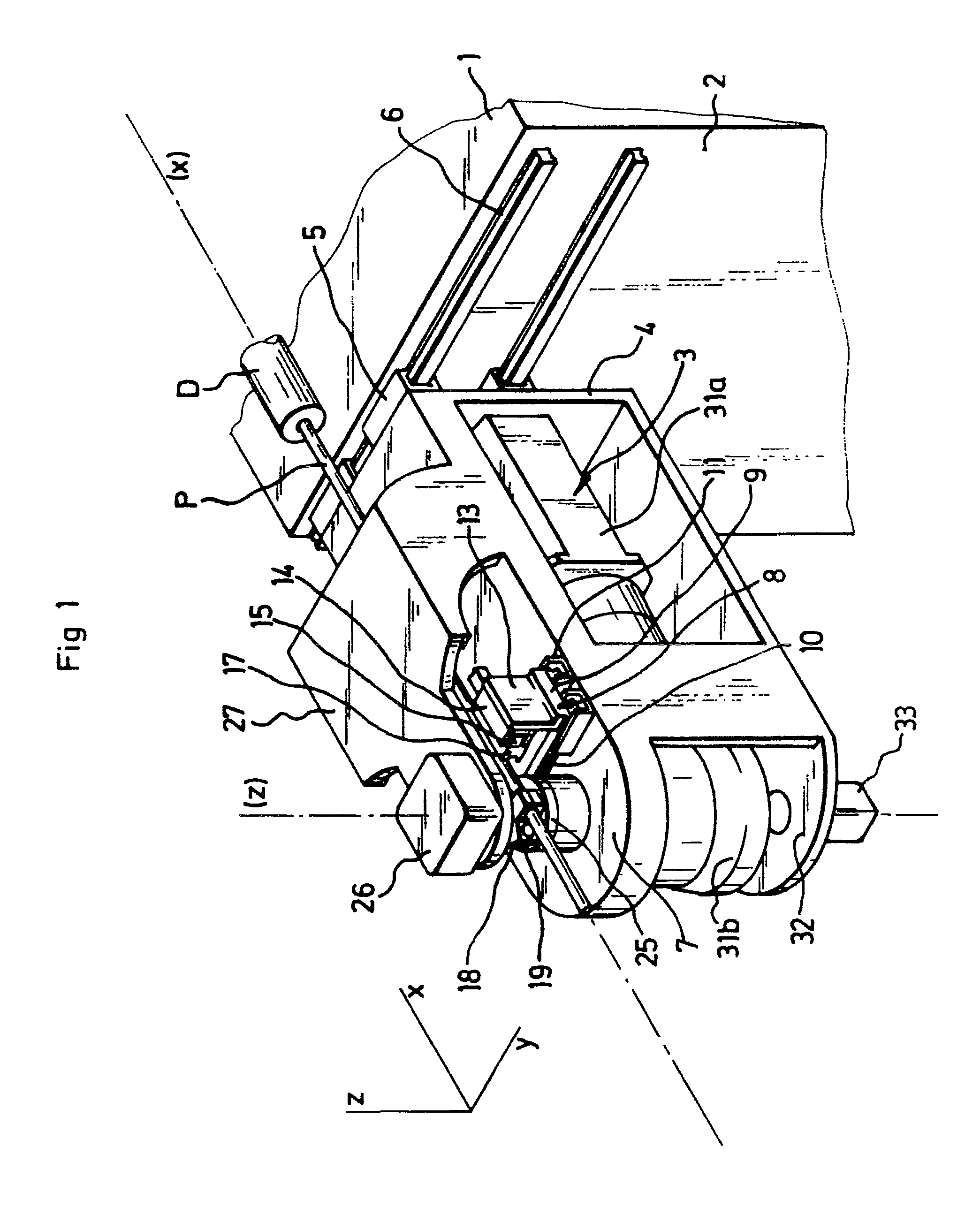 Machine for bending a profile in two bending directions and bending tool