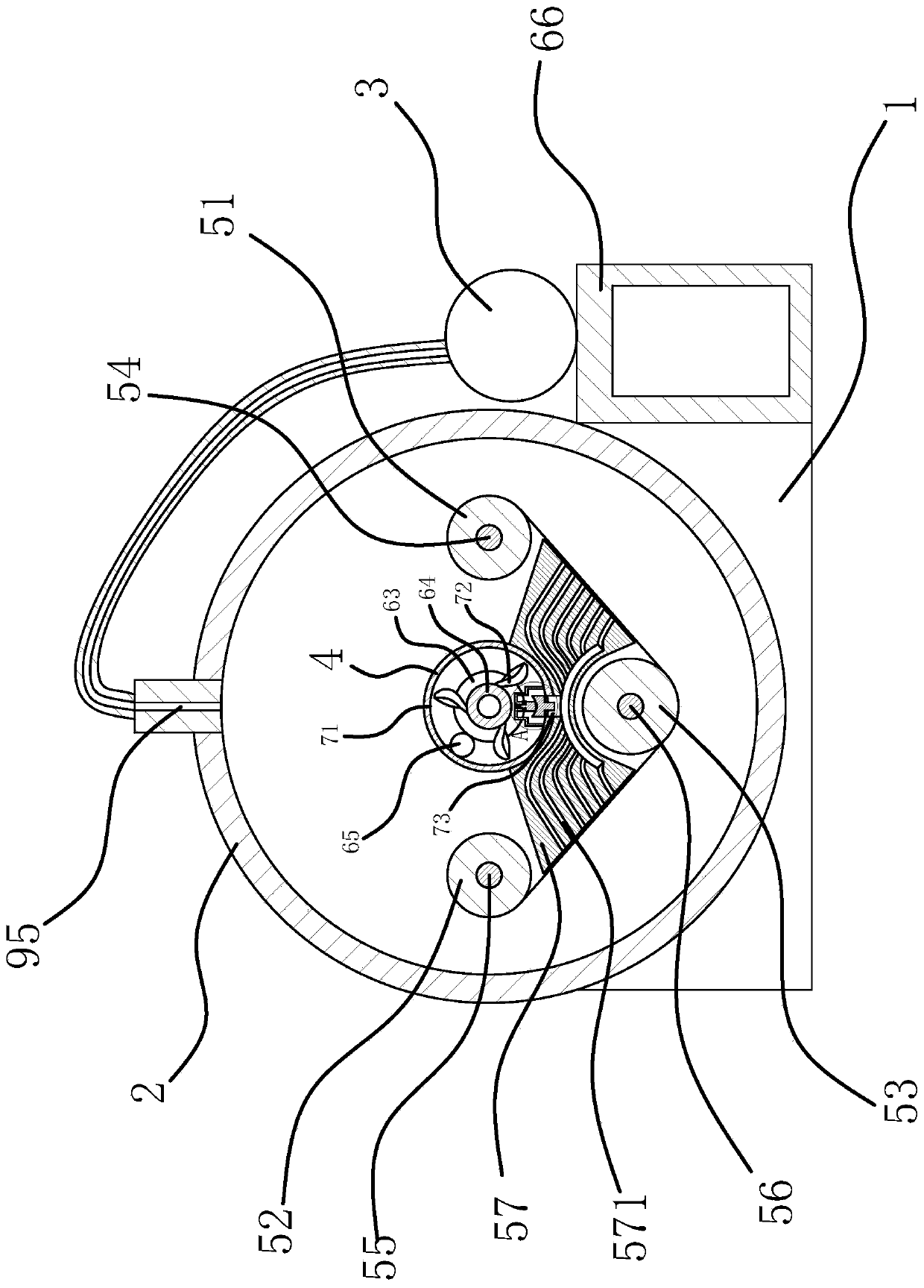 A vacuum dyeing machine with a vacuum device