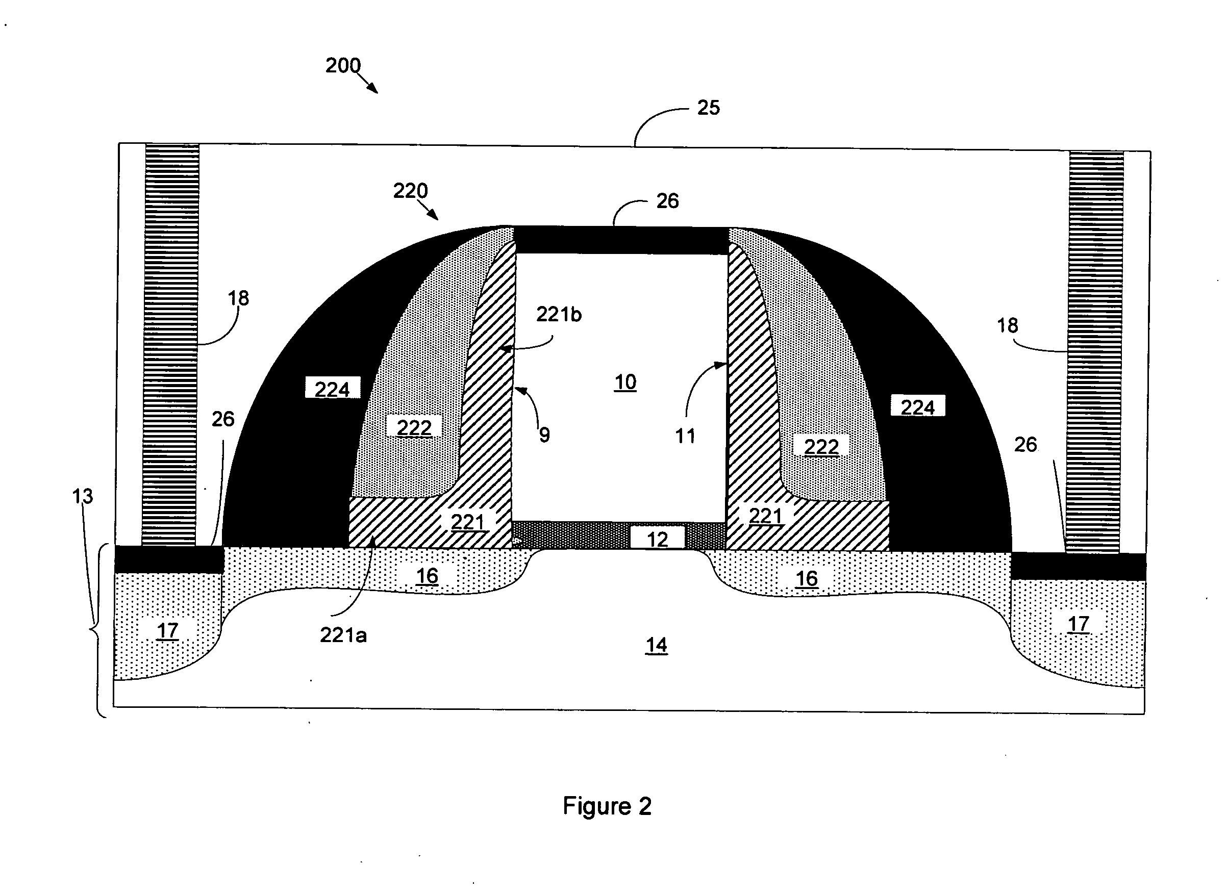 MOSFET structure with ultra-low K spacer