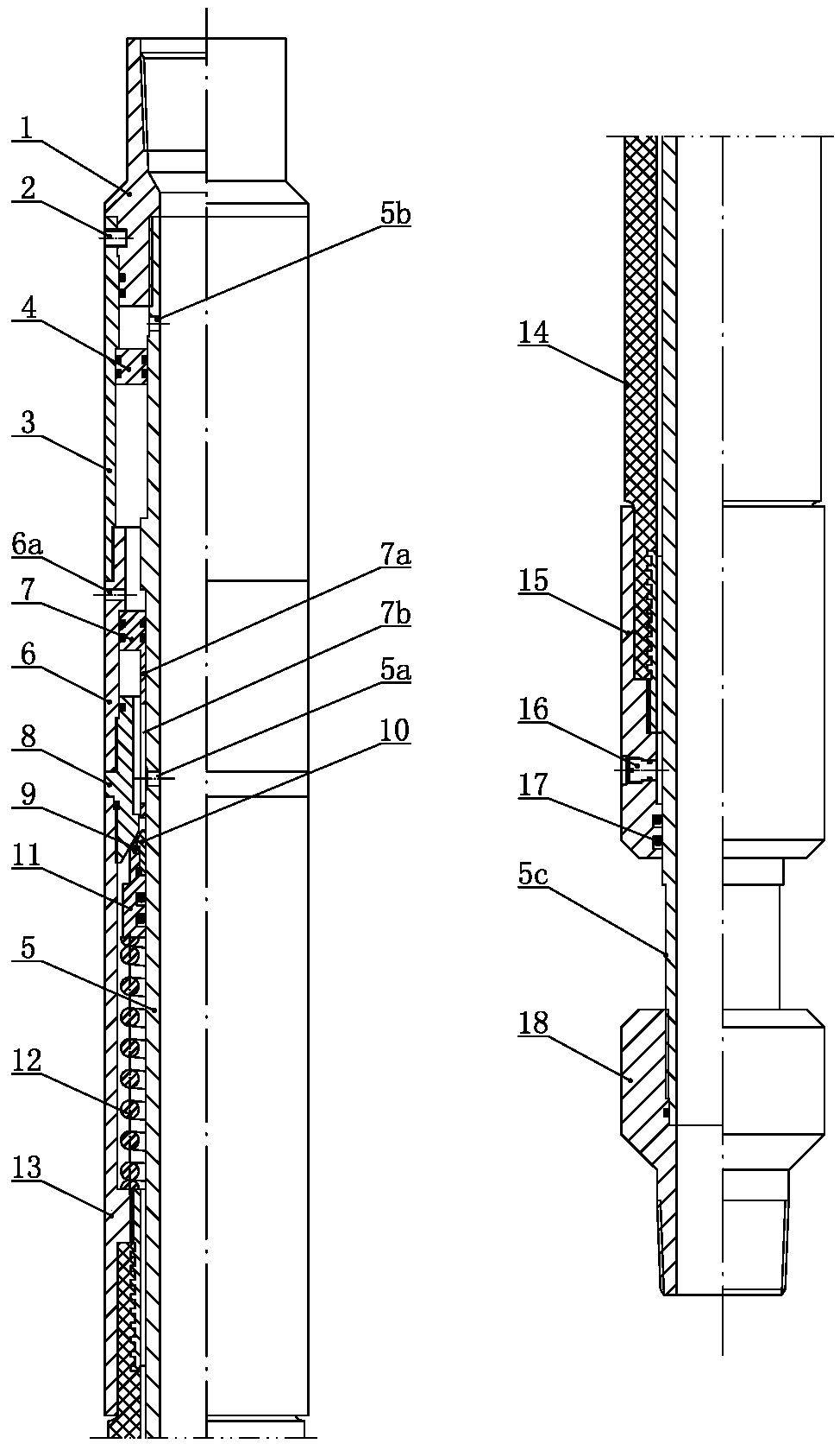 Separate layer water injection system of small cased well