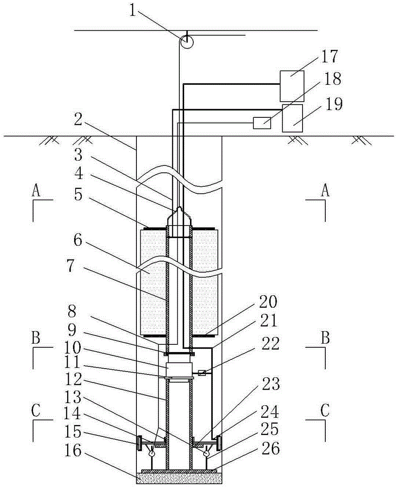 Testing device and method for compression deformation modulus and strength of soil body in deep hole