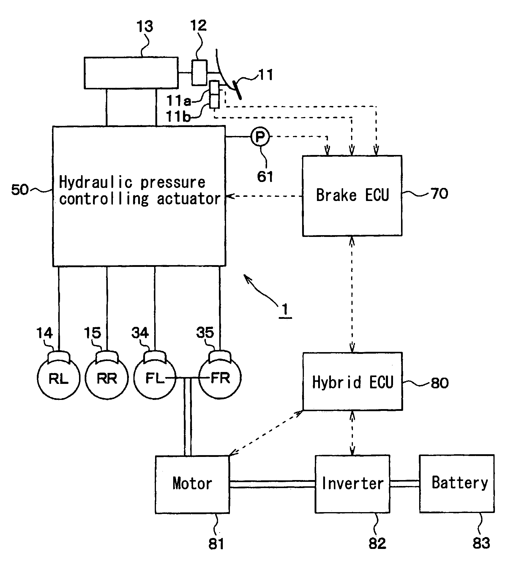 Control unit of brake apparatus for vehicle