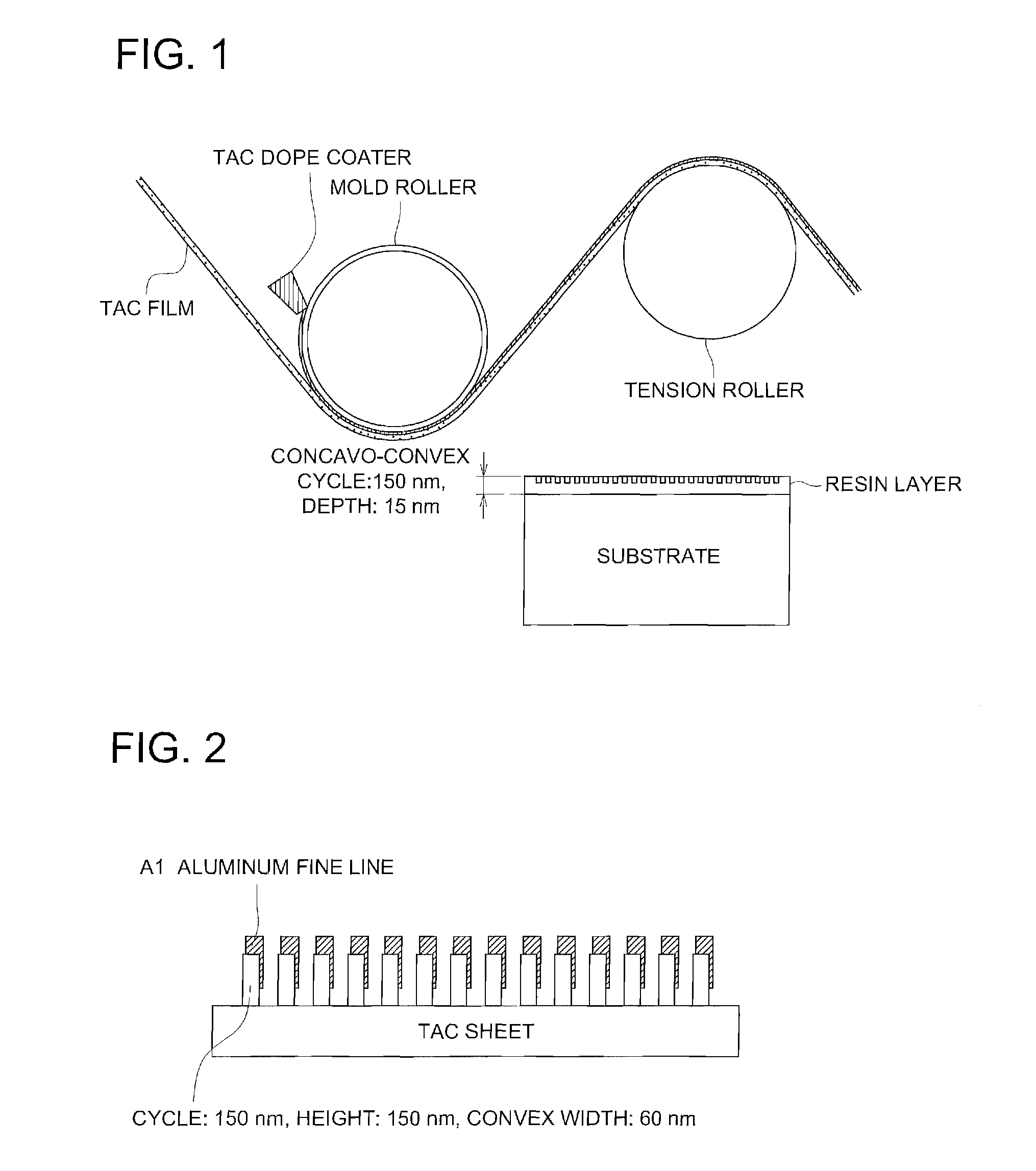 Method for manufacturing an optical film having a convexoconcave structure, optical film, wire grid polarizer and retardation film