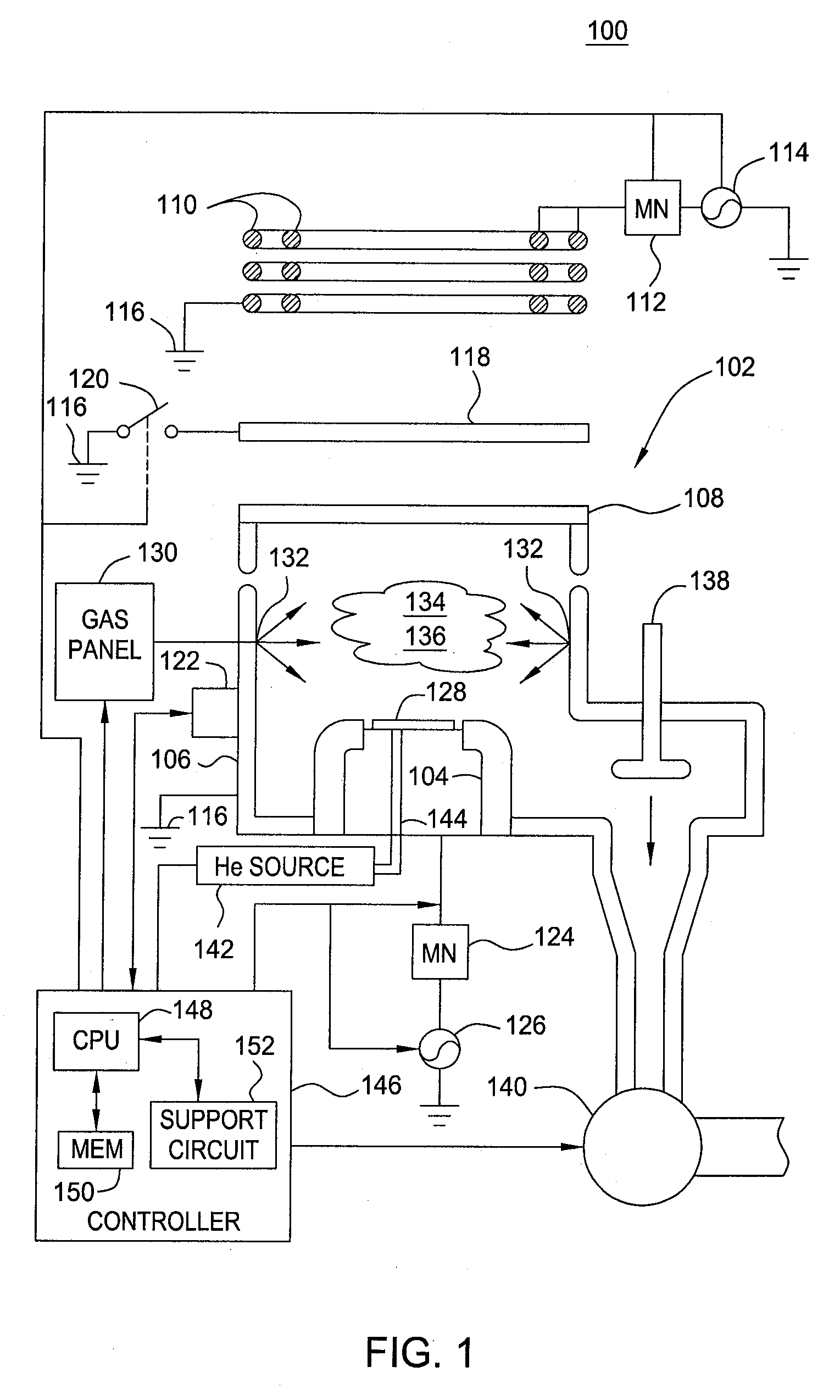 Device that enables plasma ignition and complete faraday shielding of capacitive coupling for an inductively-coupled plasma