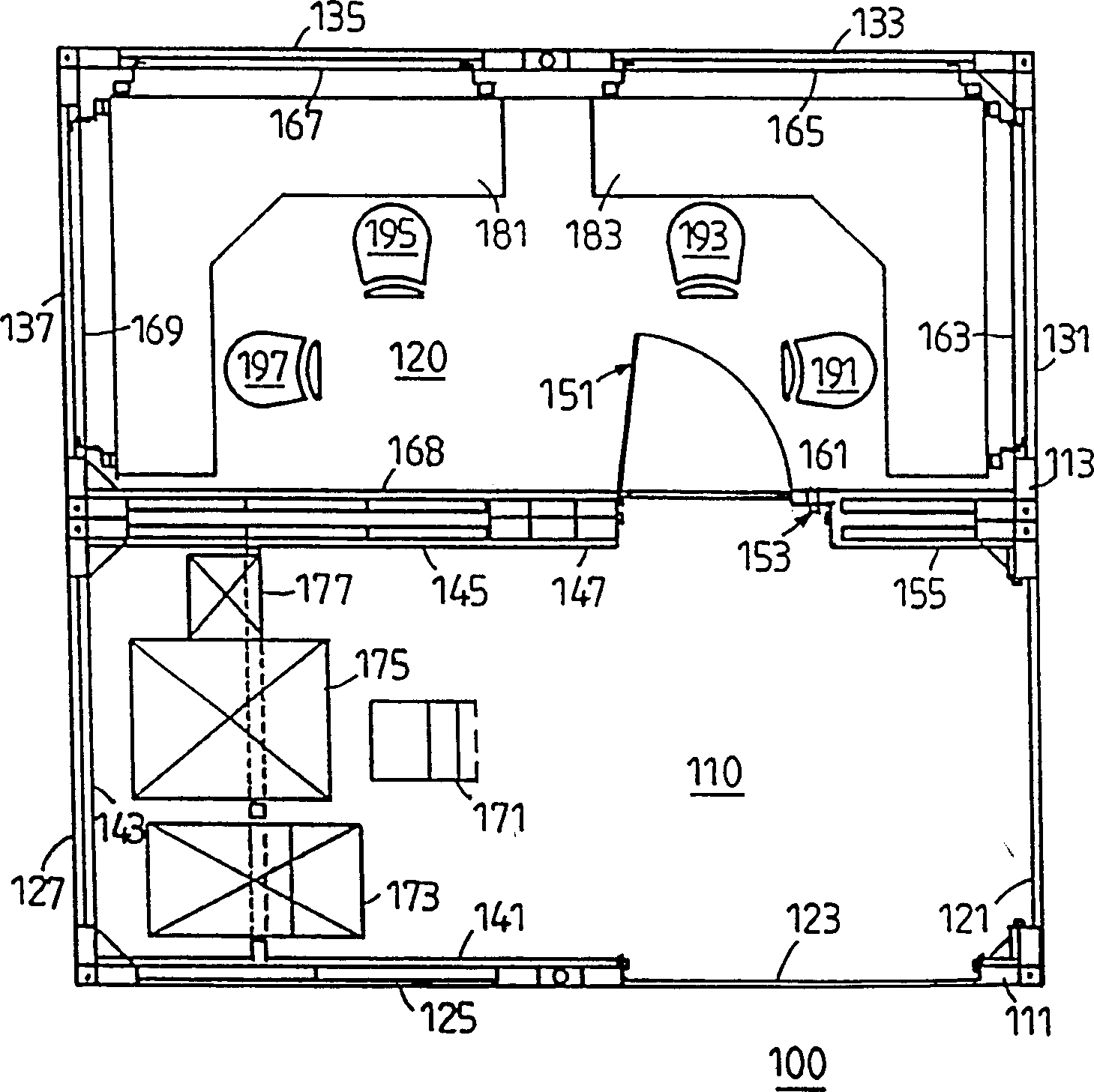 House unit, and construction of house unit frame