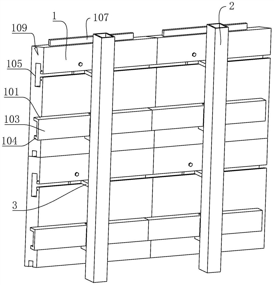 Stone curtain wall with high connection strength and construction process thereof