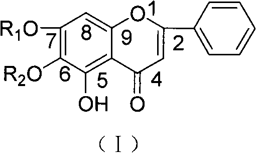 Baicalein derivatives and preparation method and application thereof