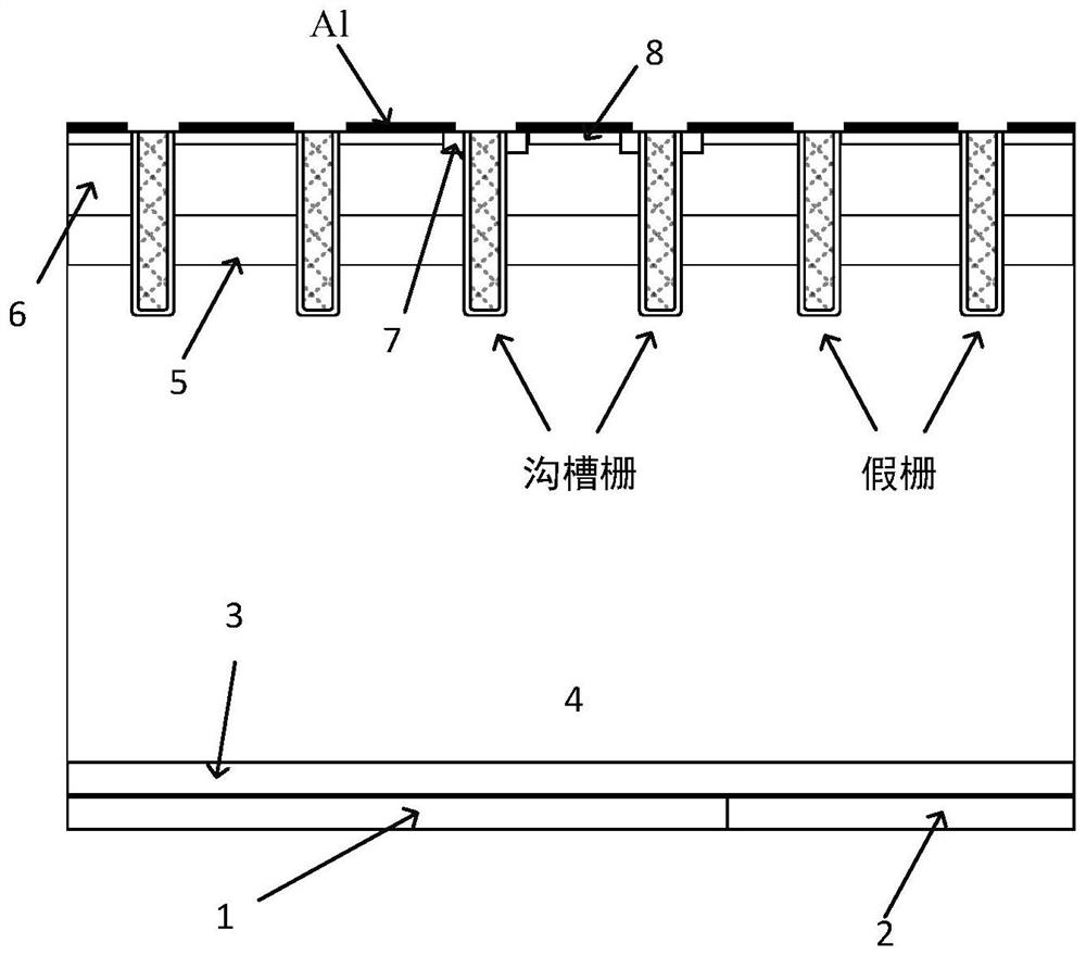 RC-IGBT structure for reducing reverse recovery loss of integrated diode