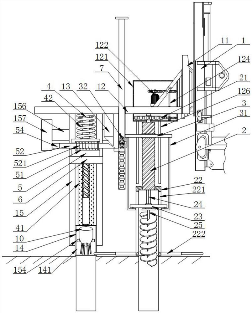 Building drilling and pile grouting machine and method