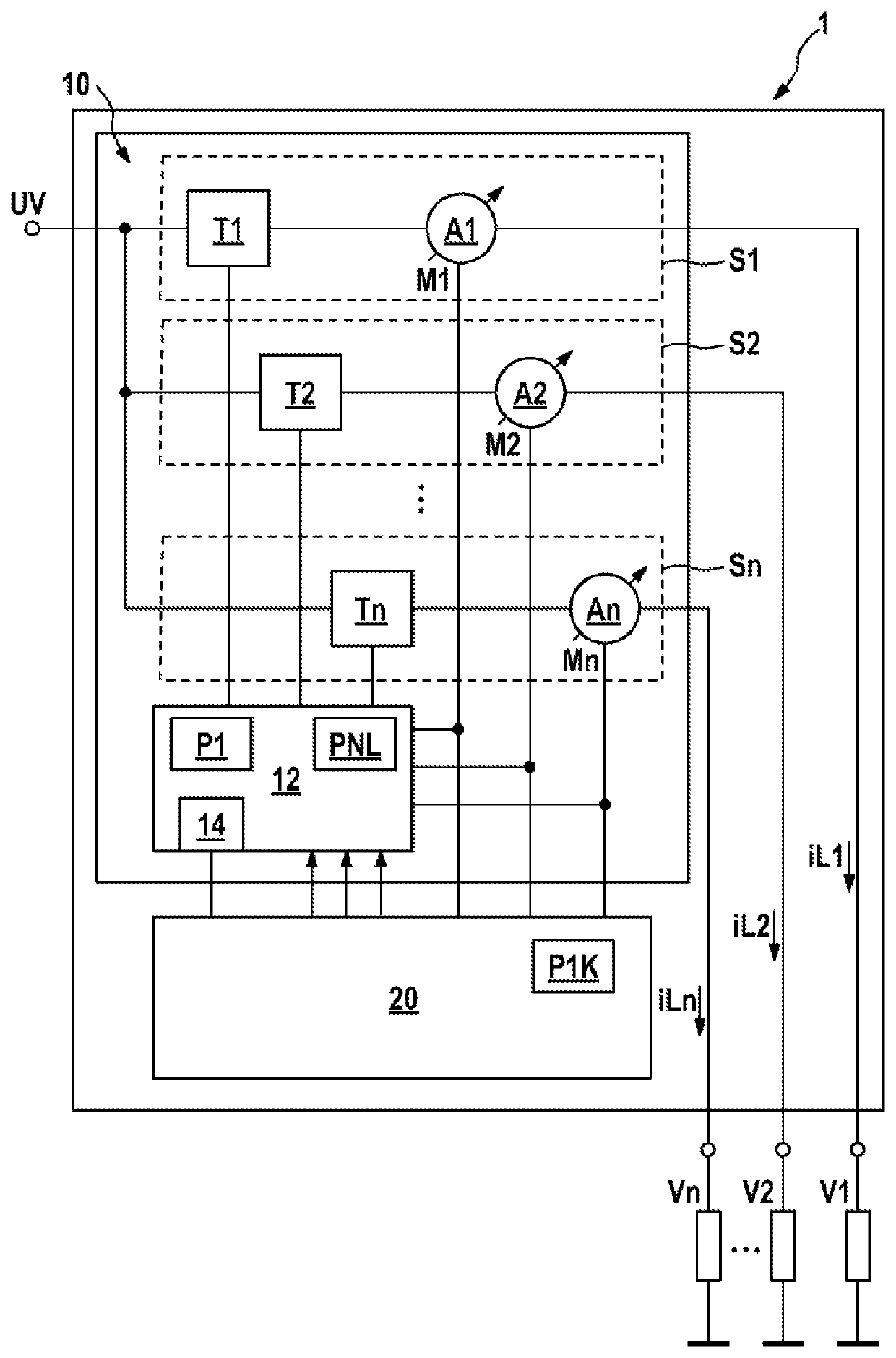Fuse system for at least one load of a vehicle
