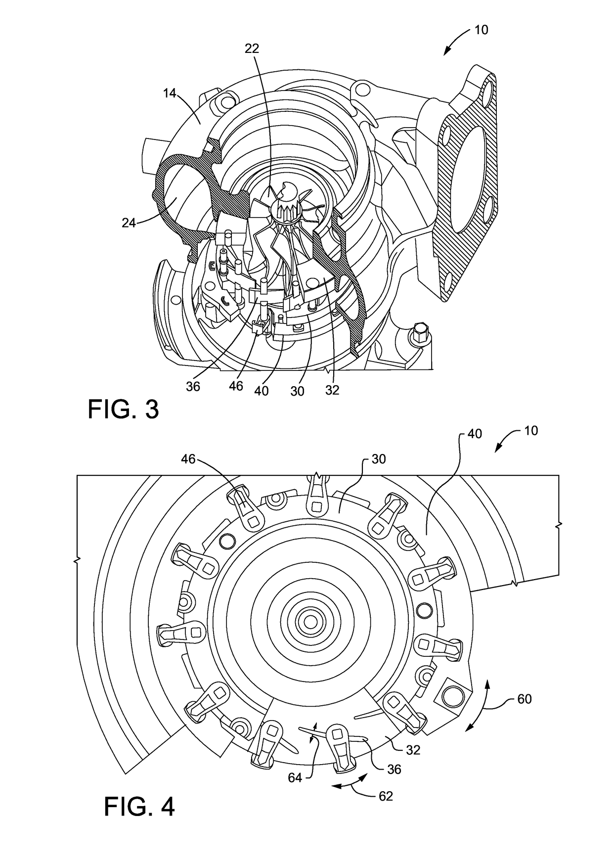 Guide Apparatus for a Turbocharger Including a Vane Lever Integrated Adjustment Ring Axial Travel Stop