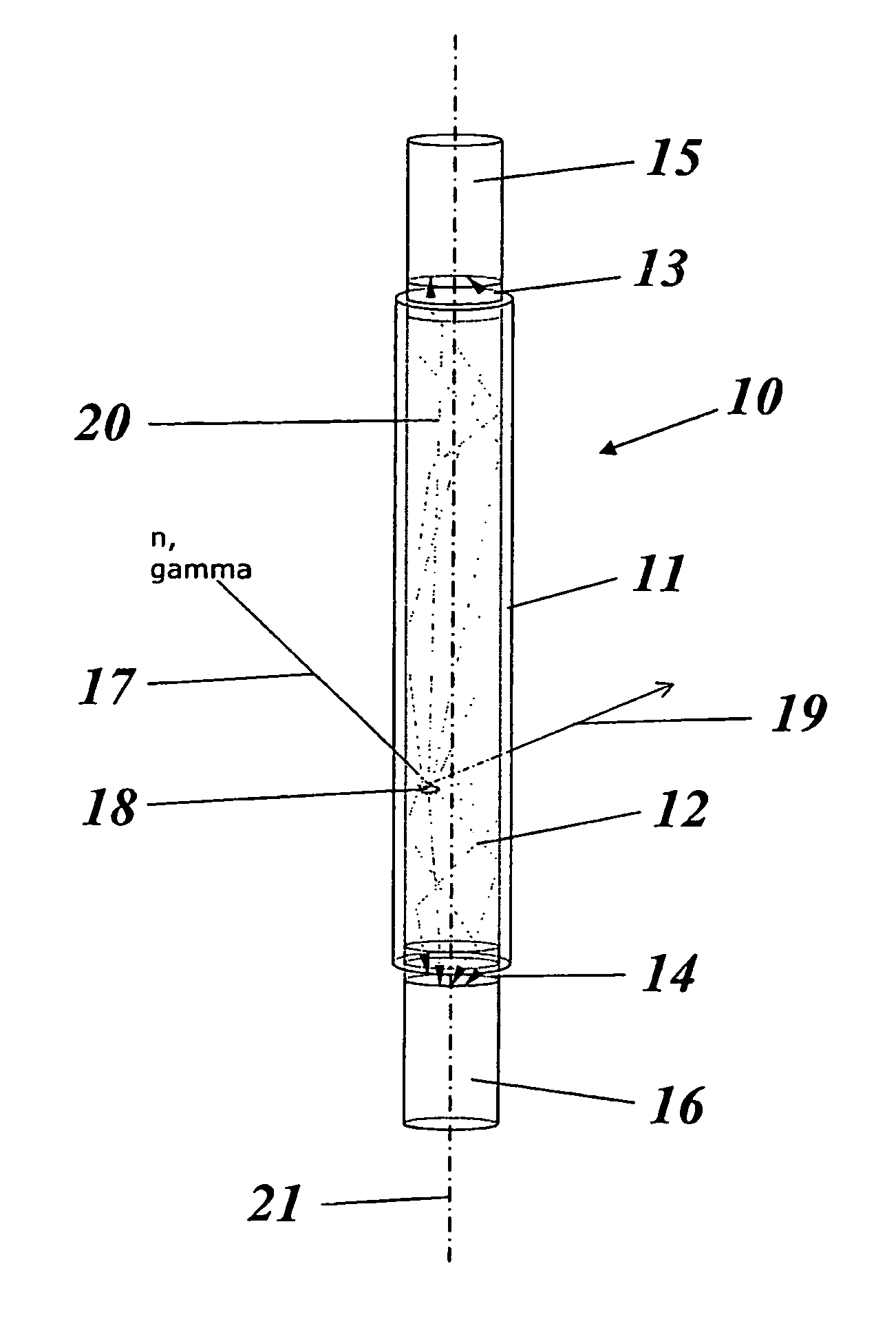 Method for monitoring an unknown container or the contents in a volume, monitoring system for being used with said method, and radiation detector for such a monitoring system
