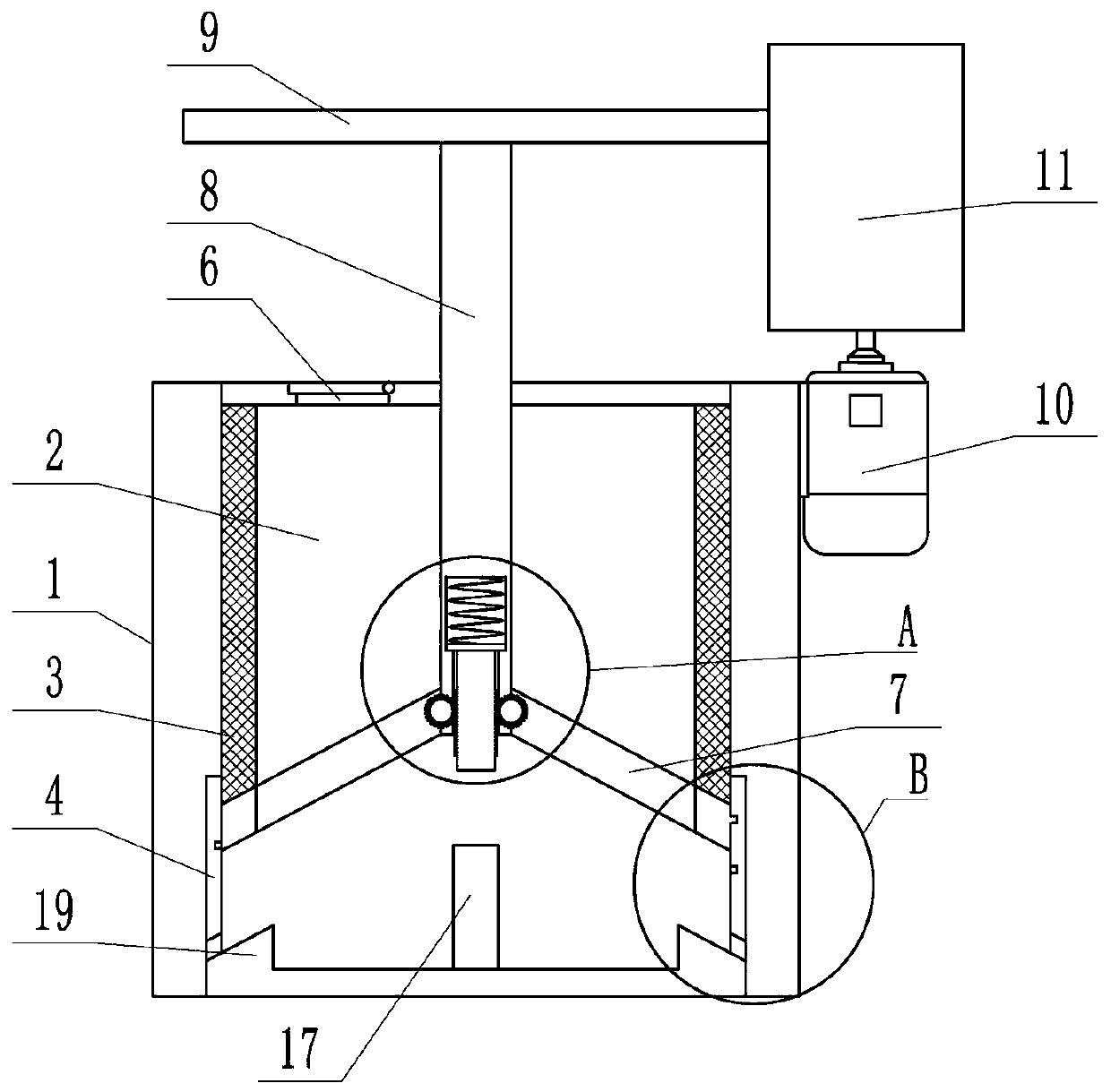 A device for separating cutting fluid from iron filings