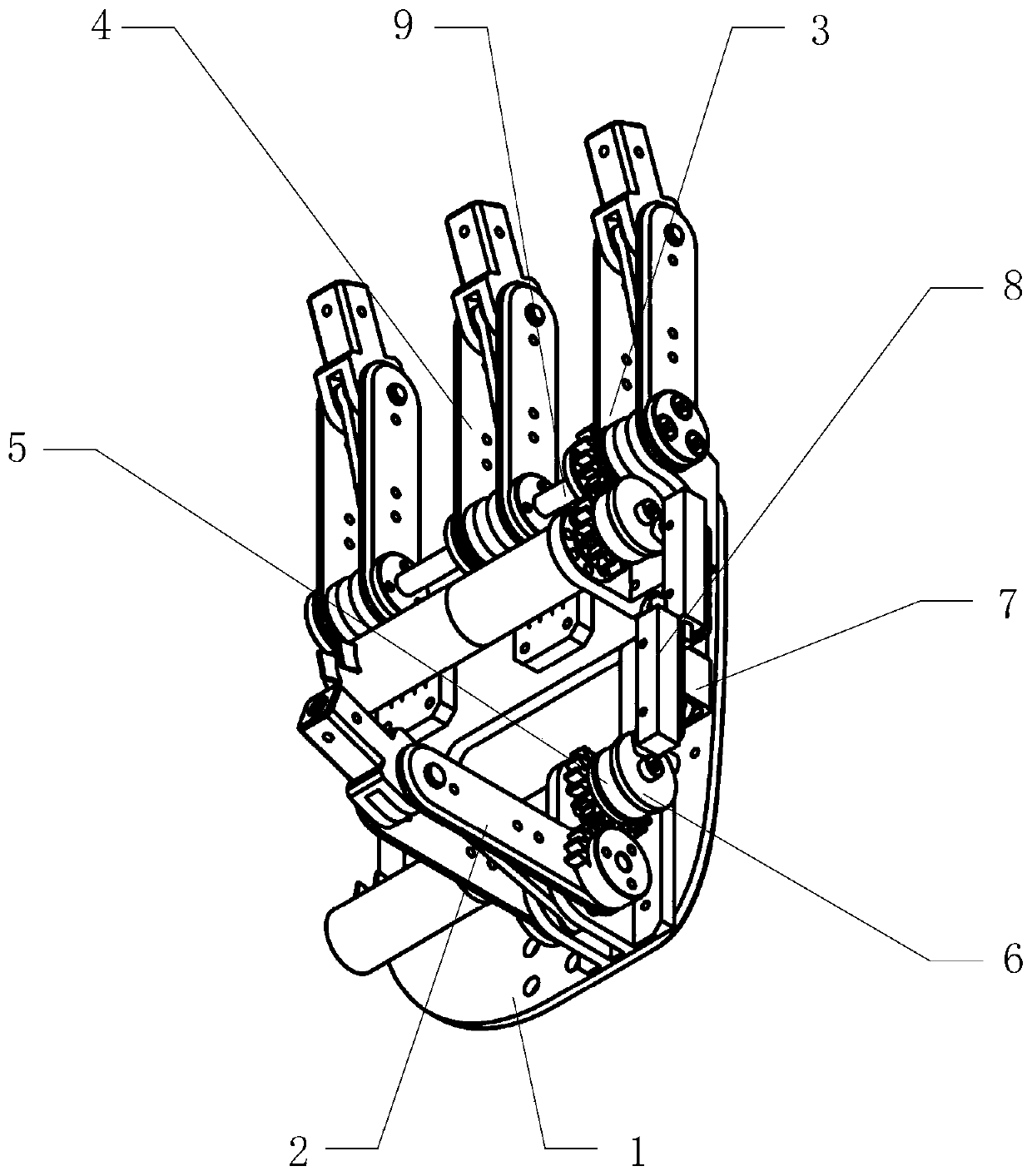 Robot dexterous hand finger pointing device and method