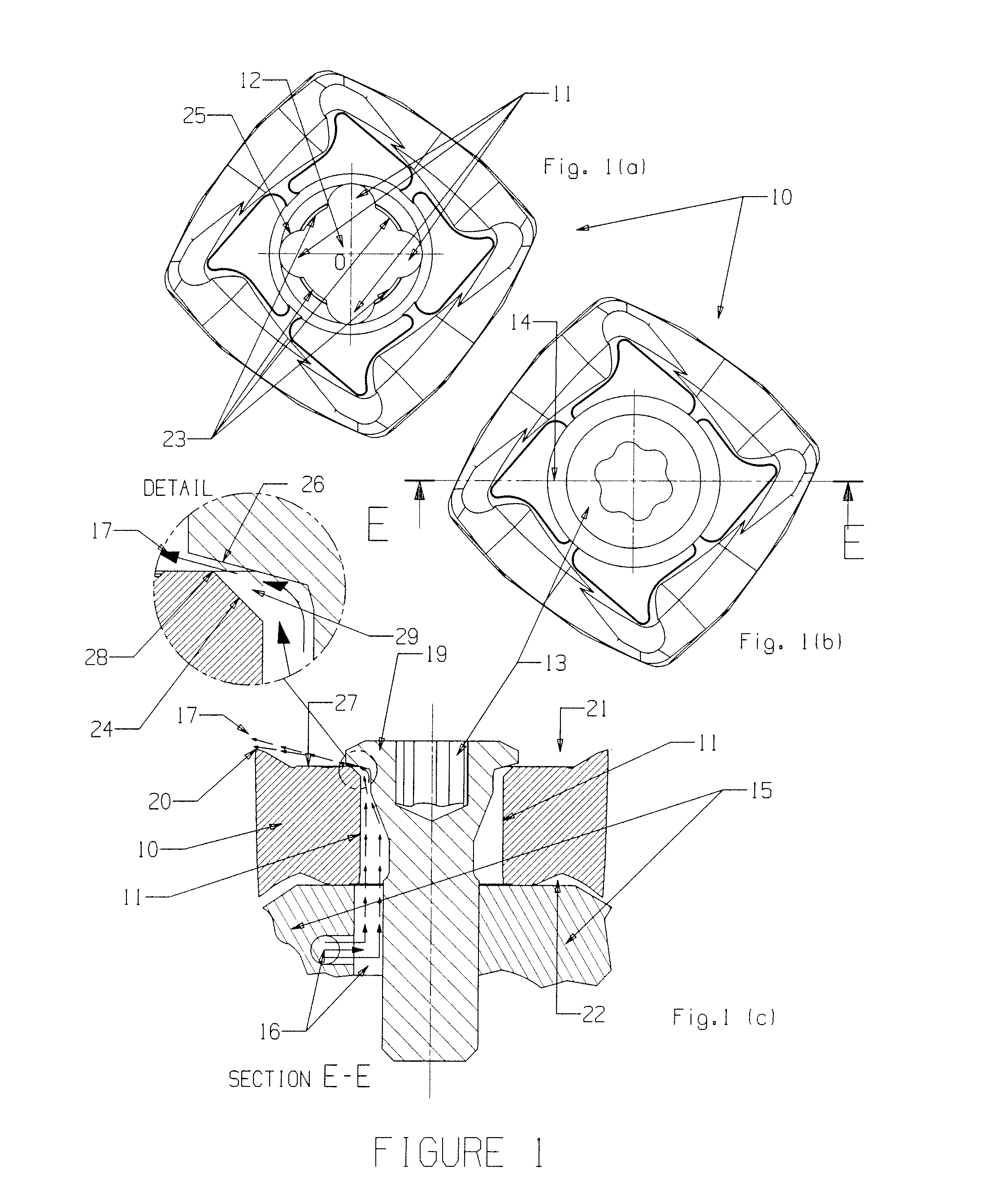 Cutting tool including an internal coolant system and fastener for a cutting tool including an internal coolant system