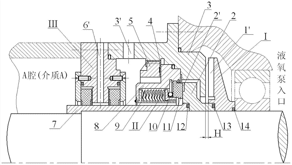 A combined sealing device for a liquid oxygen pump