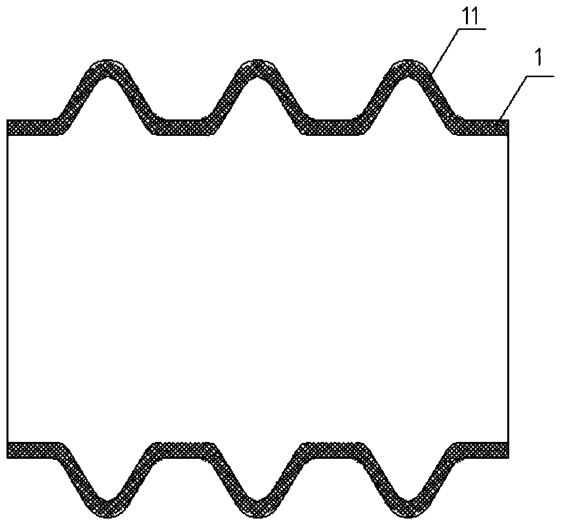 Single-wall corrugated pipe serving as hollow reinforcing rib of structural wall pipe