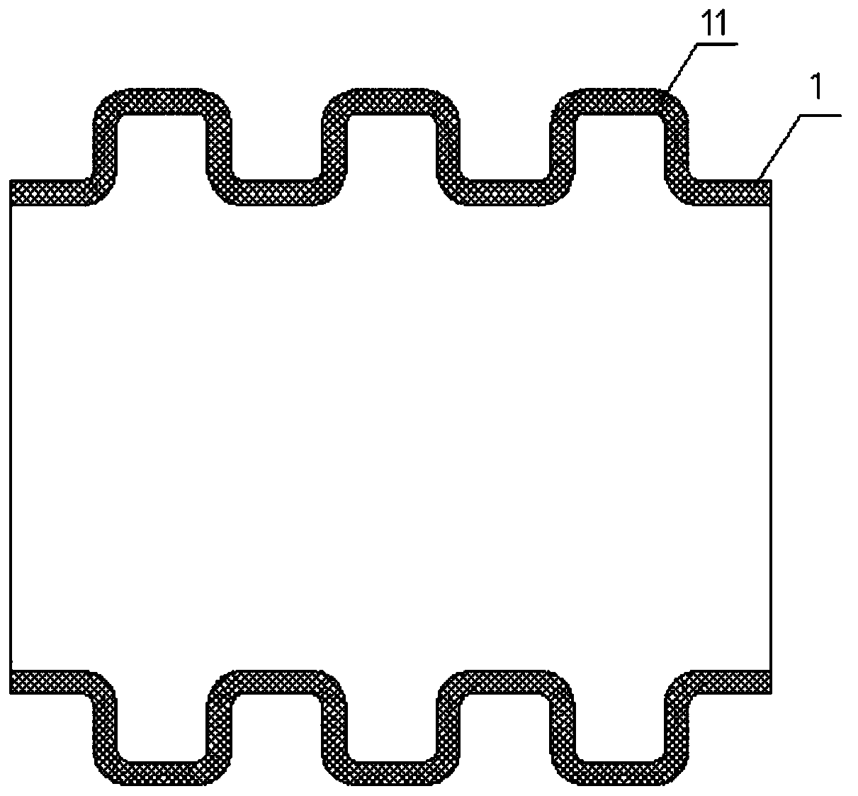 Single-wall corrugated pipe serving as hollow reinforcing rib of structural wall pipe