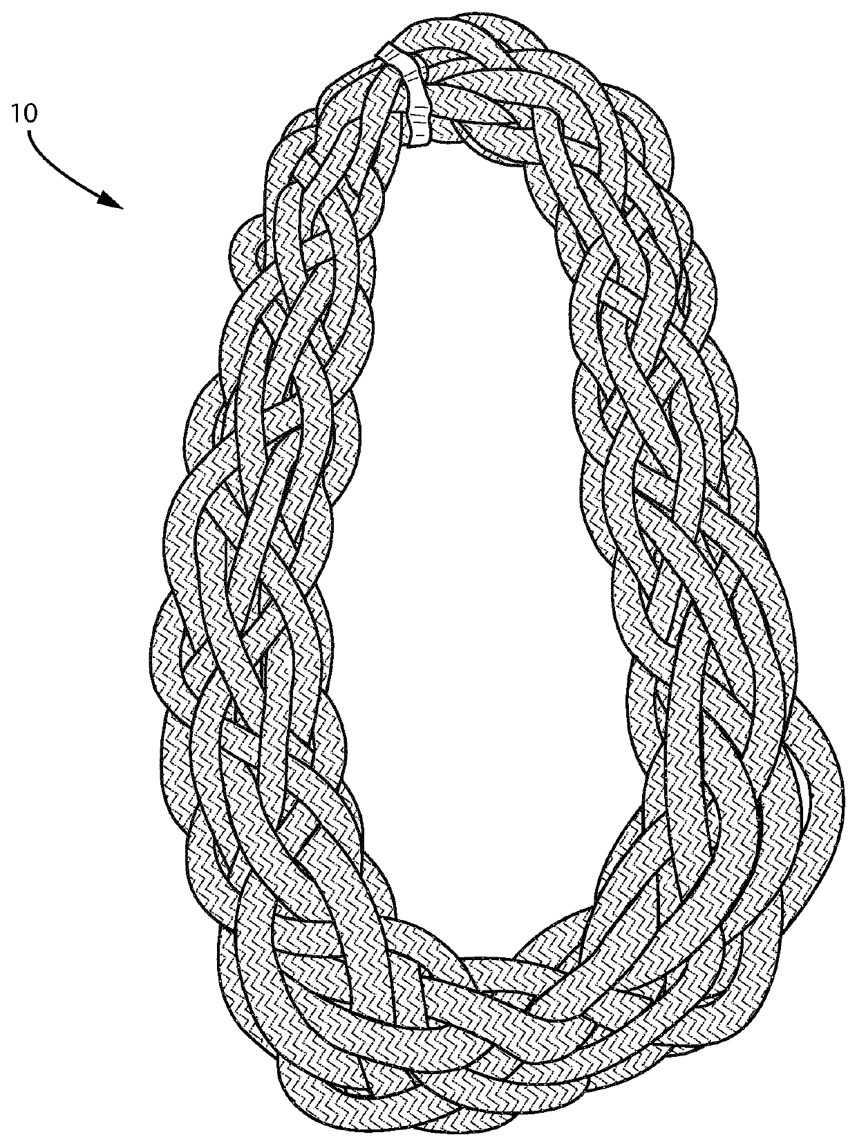 Chain with endless braided chain-link