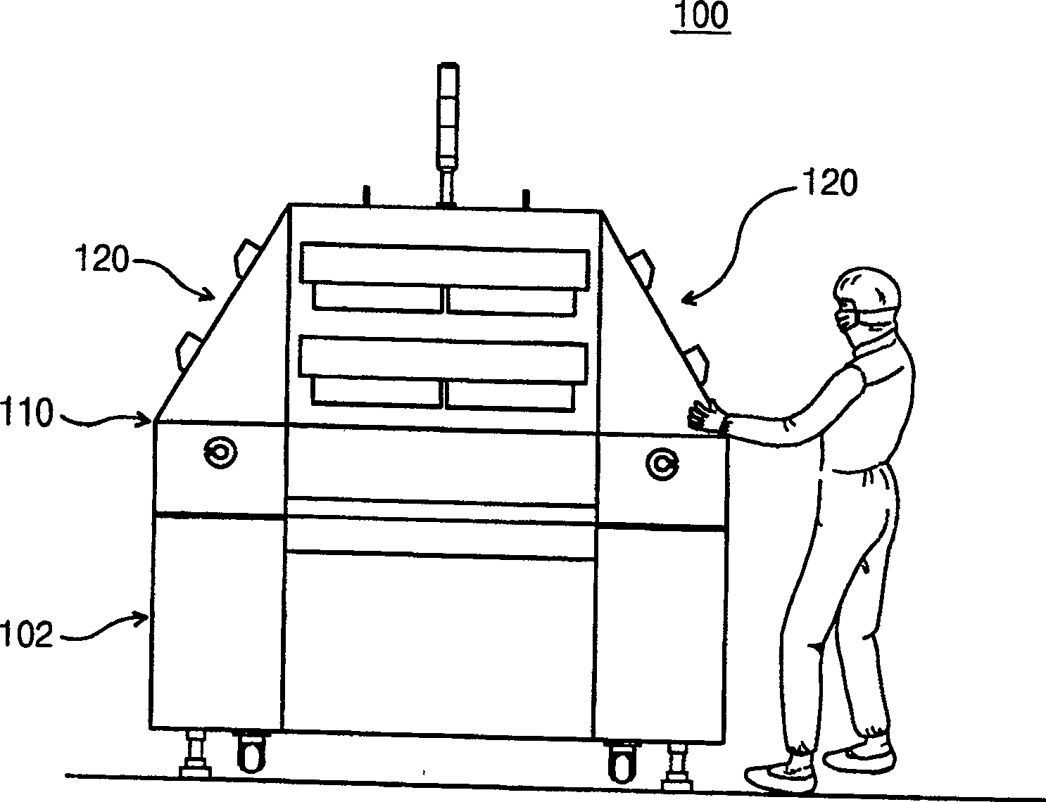 Rotation-type display panel testing device and display panel testing method using the same