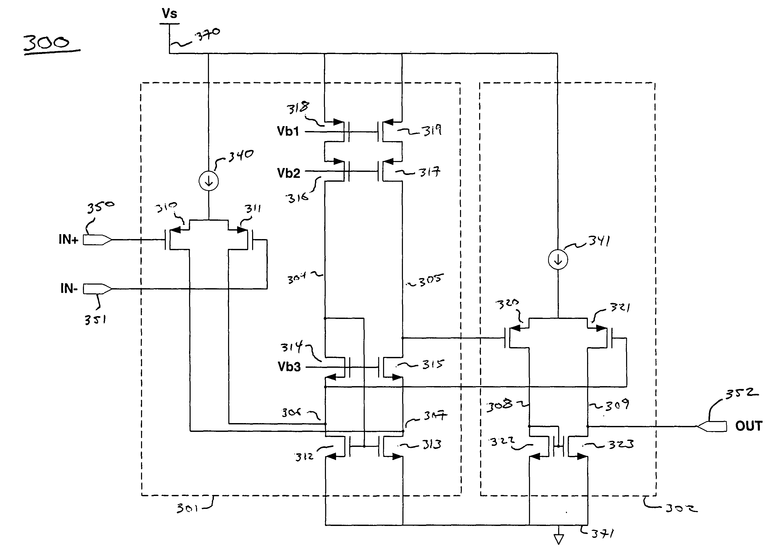 Low voltage high gain amplifier circuits