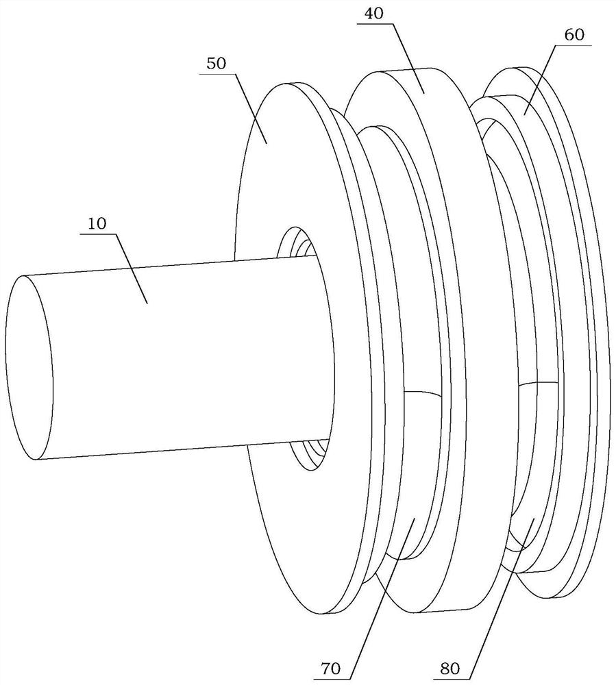 A flexible reed axial protection bearing for magnetic bearings