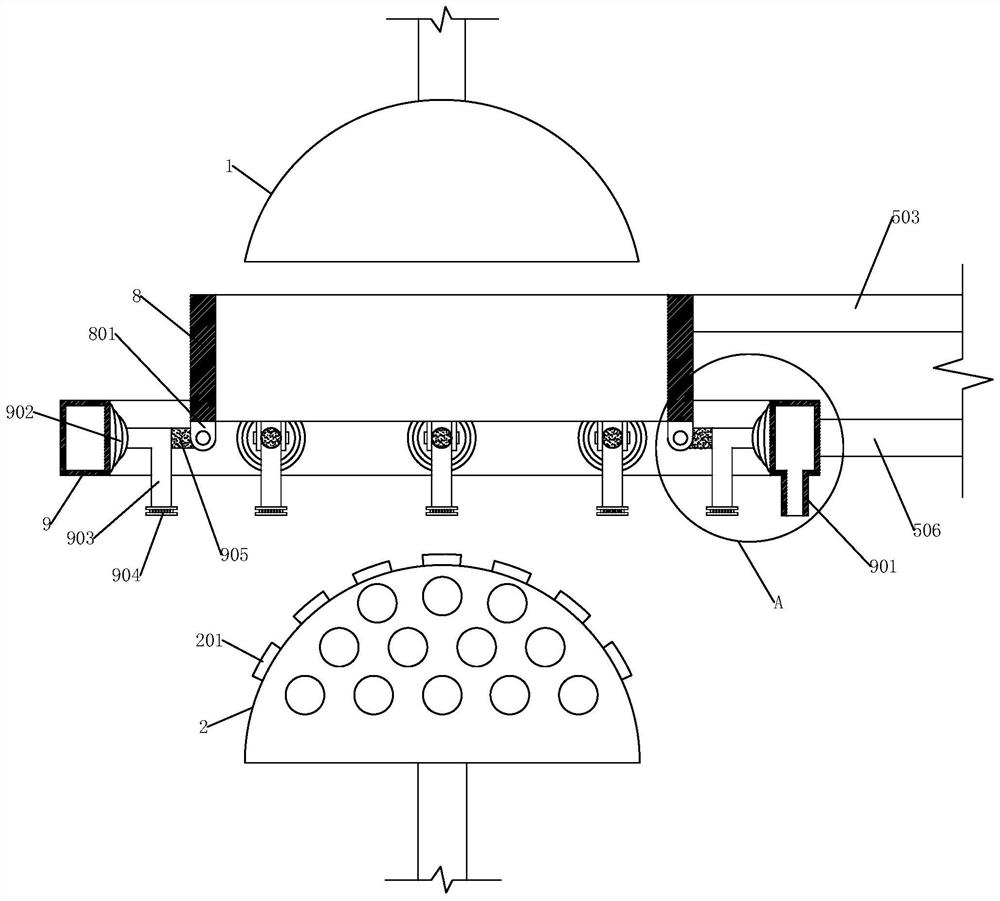 Cooling and flushing mechanism of optical lens upswing machine