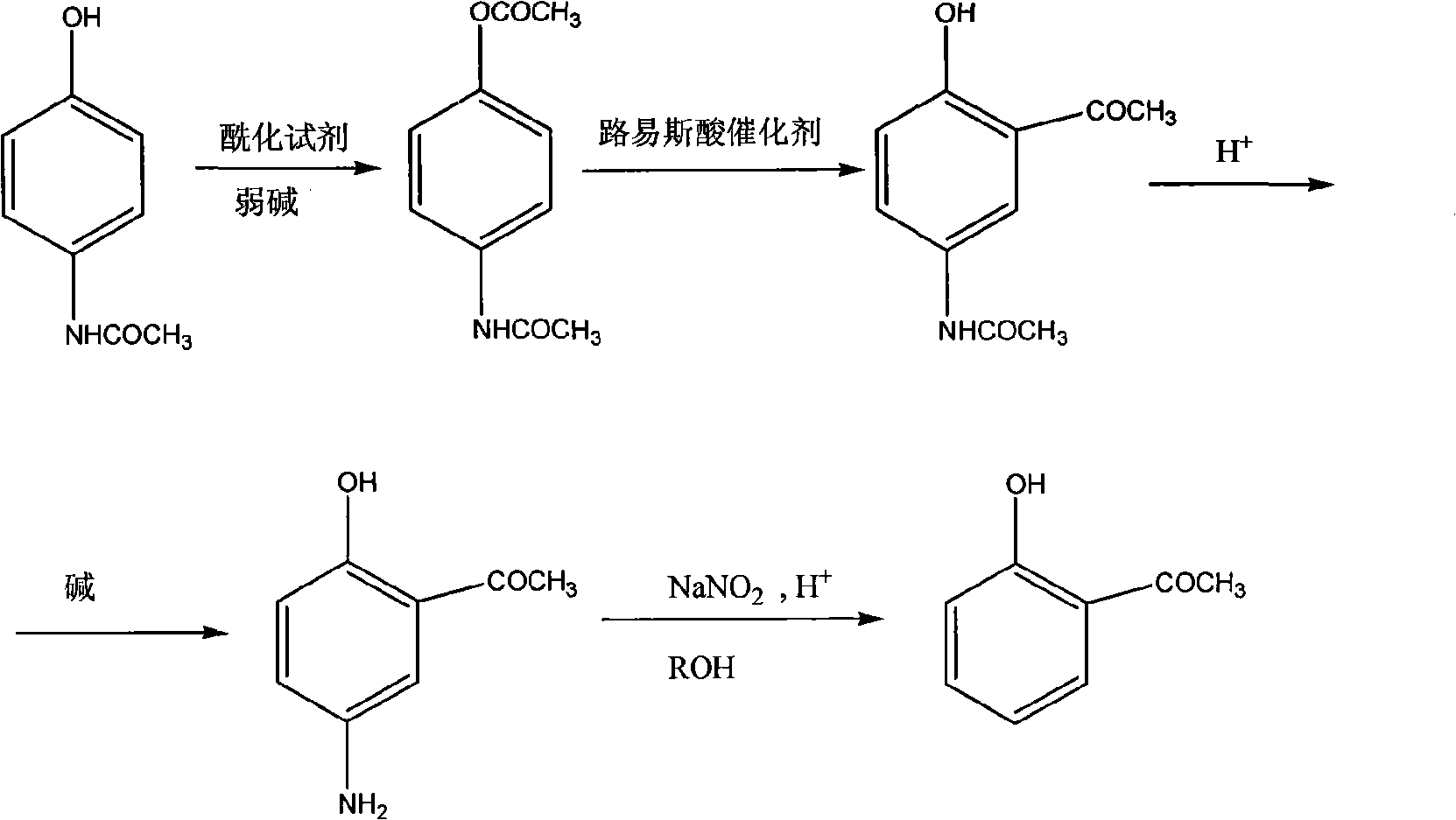 Synthetic method of o-hydroxyacetophenone