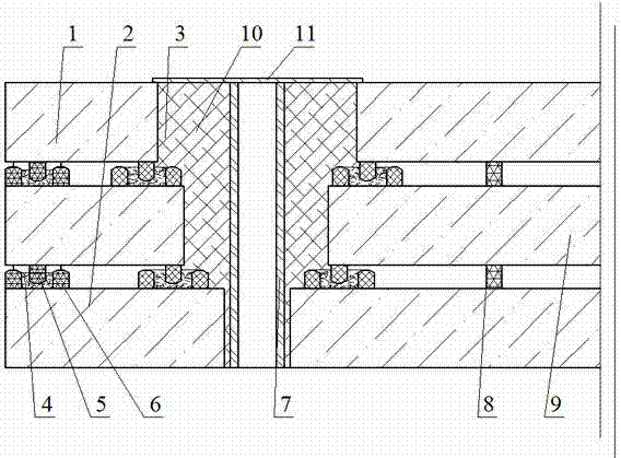Glass-welded plane double-vacuum-layer glass having installing holes at edge sealed by sealing strips