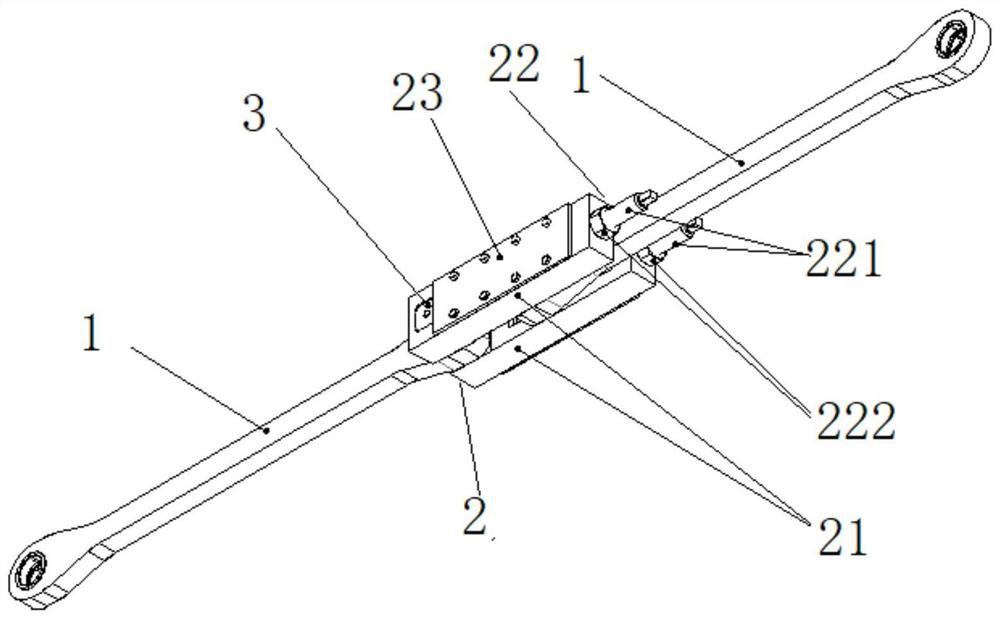 Pull rod device used for steel tapping machine and assembling method of pull rod device