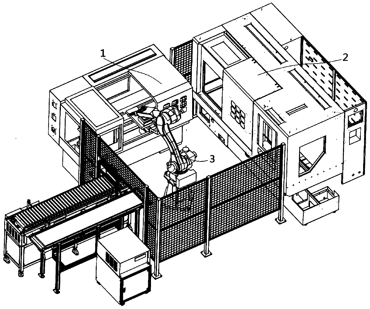 Automatic feeding and discharging production line for square steel