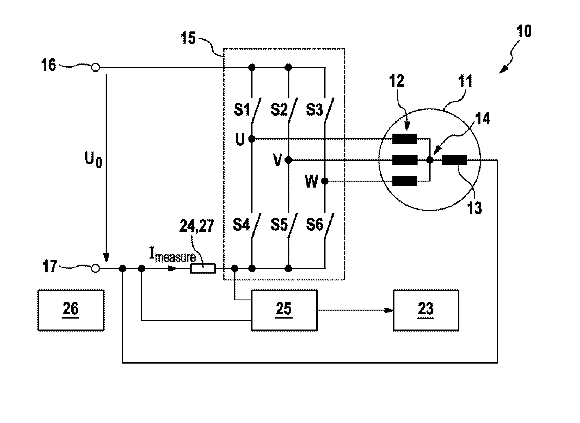 Method and device for determining phase currents and an excitation current of an electrical machine, and motor system