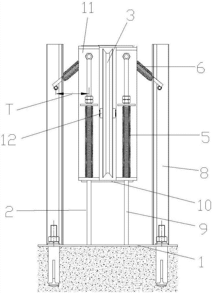 Spring type speed limiter tensioning device constant in tensioning force