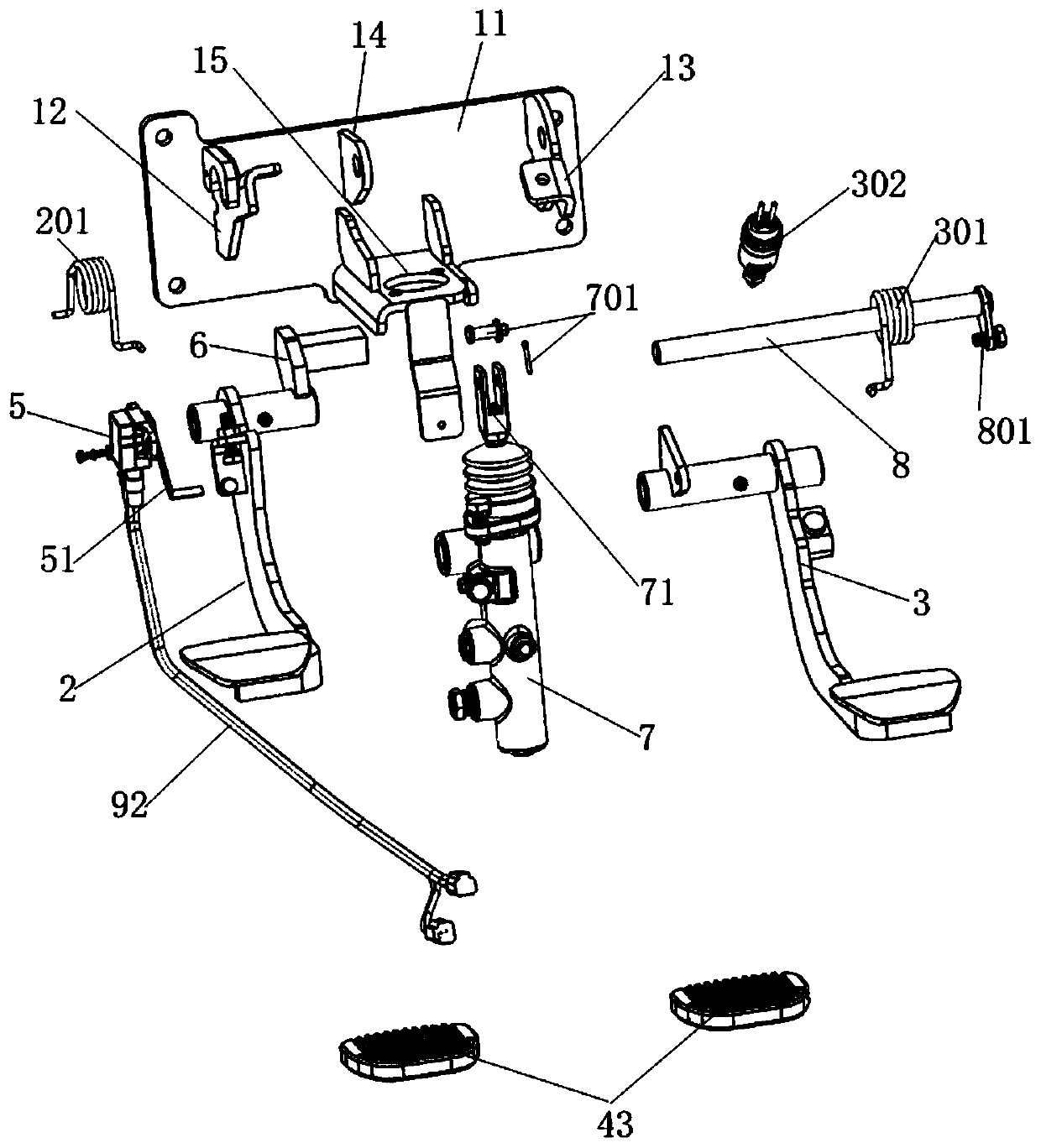 Electronic micro-moving and braking system for forklift