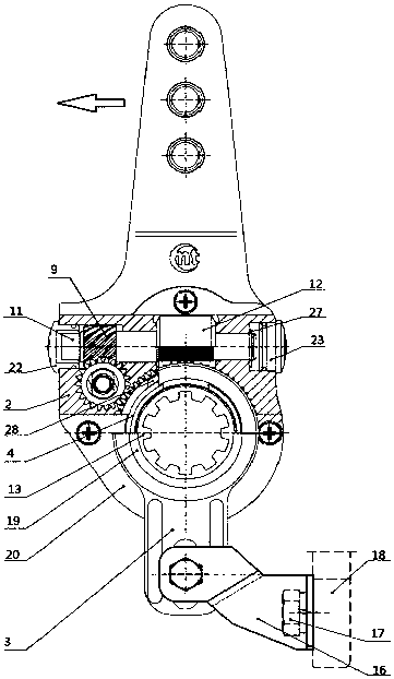 Automobile brake clearance manual and automatic adjusting arm