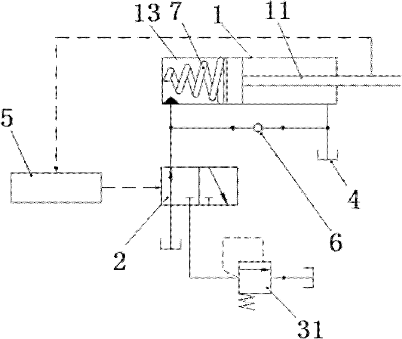 Buffer device and back-tilting preventing device of boom with buffer device
