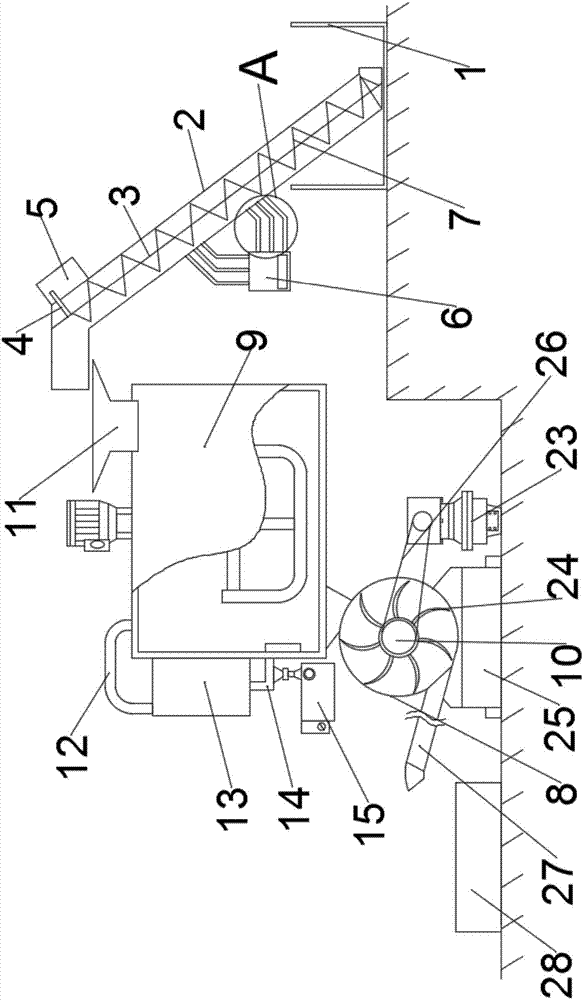 Foodstuff processing and scattering integrated automatic-processing device for aquaculture