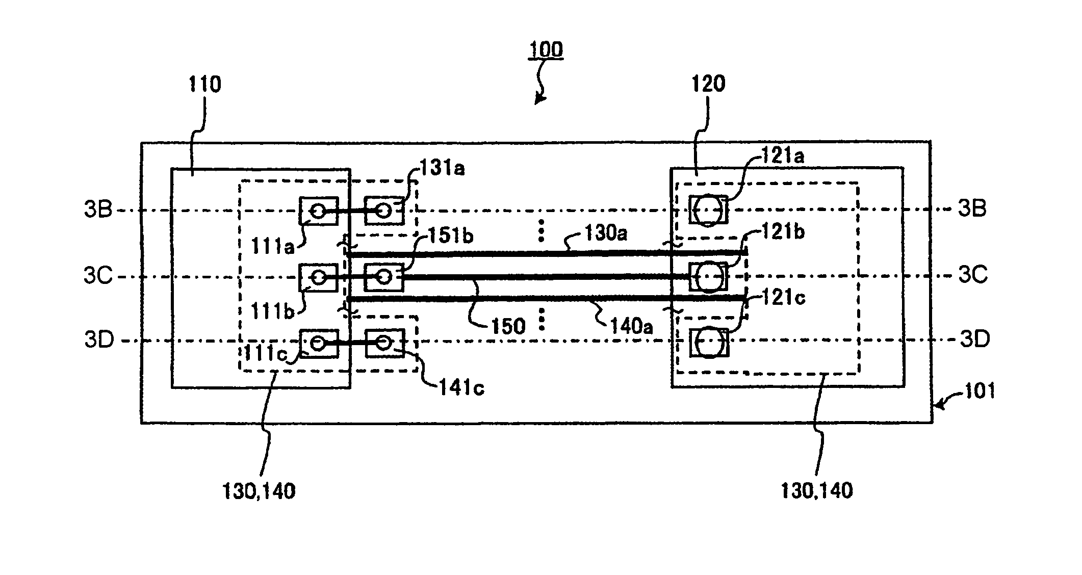 Wiring structure of a substrate