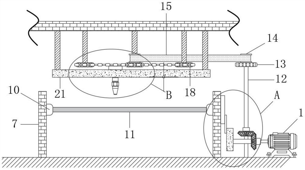 Efficient spraying device used for table and chair manufacturing and capable of automatically turning over to-be-sprayed parts
