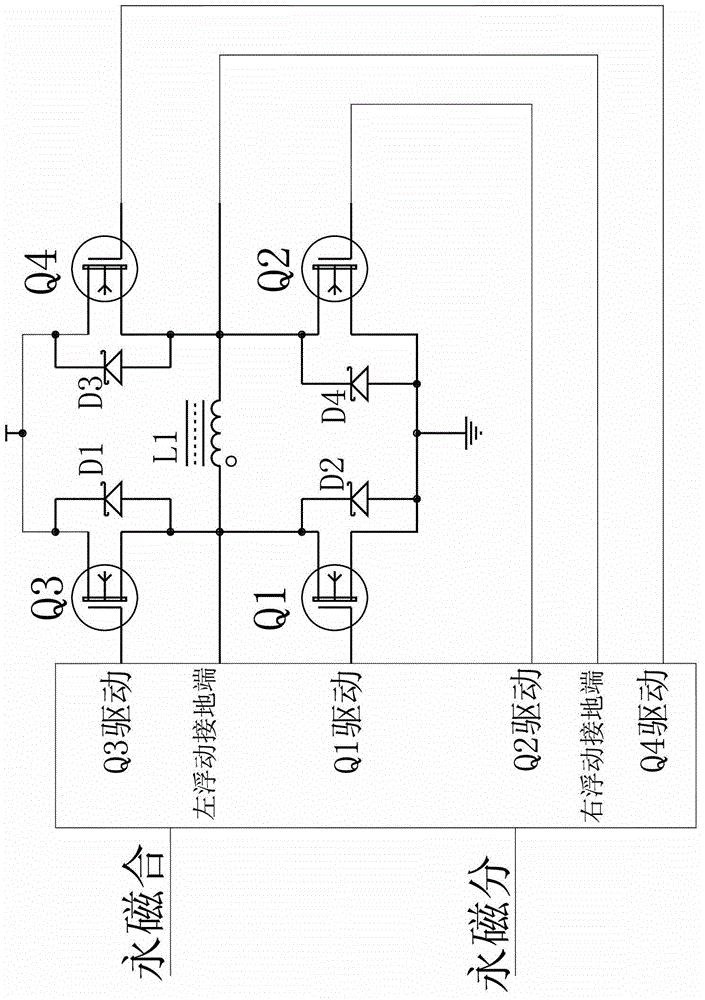 Working method of permanent magnet coil driving circuit