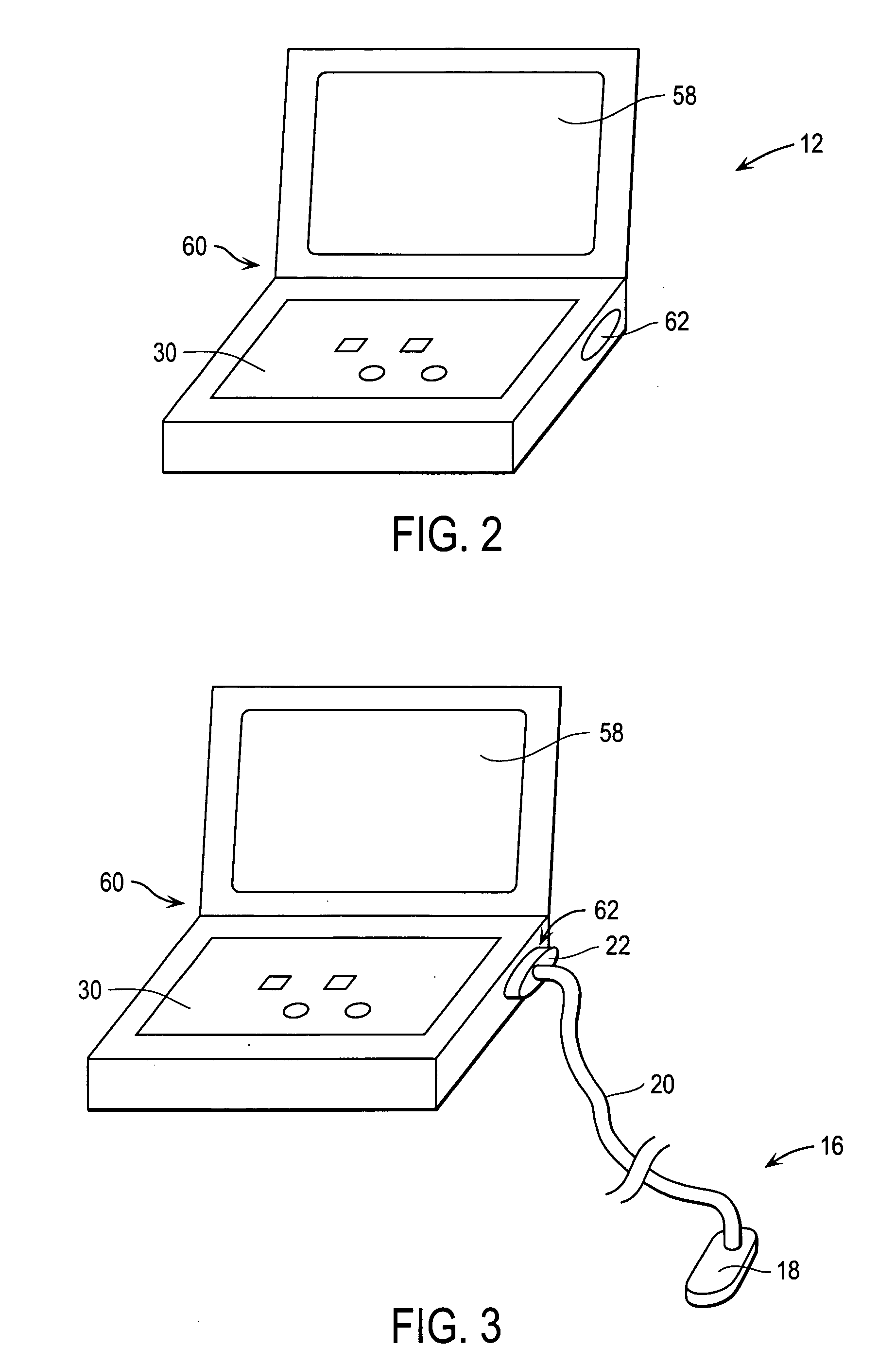 Control of user interfaces and displays for portable ultrasound unit and docking station